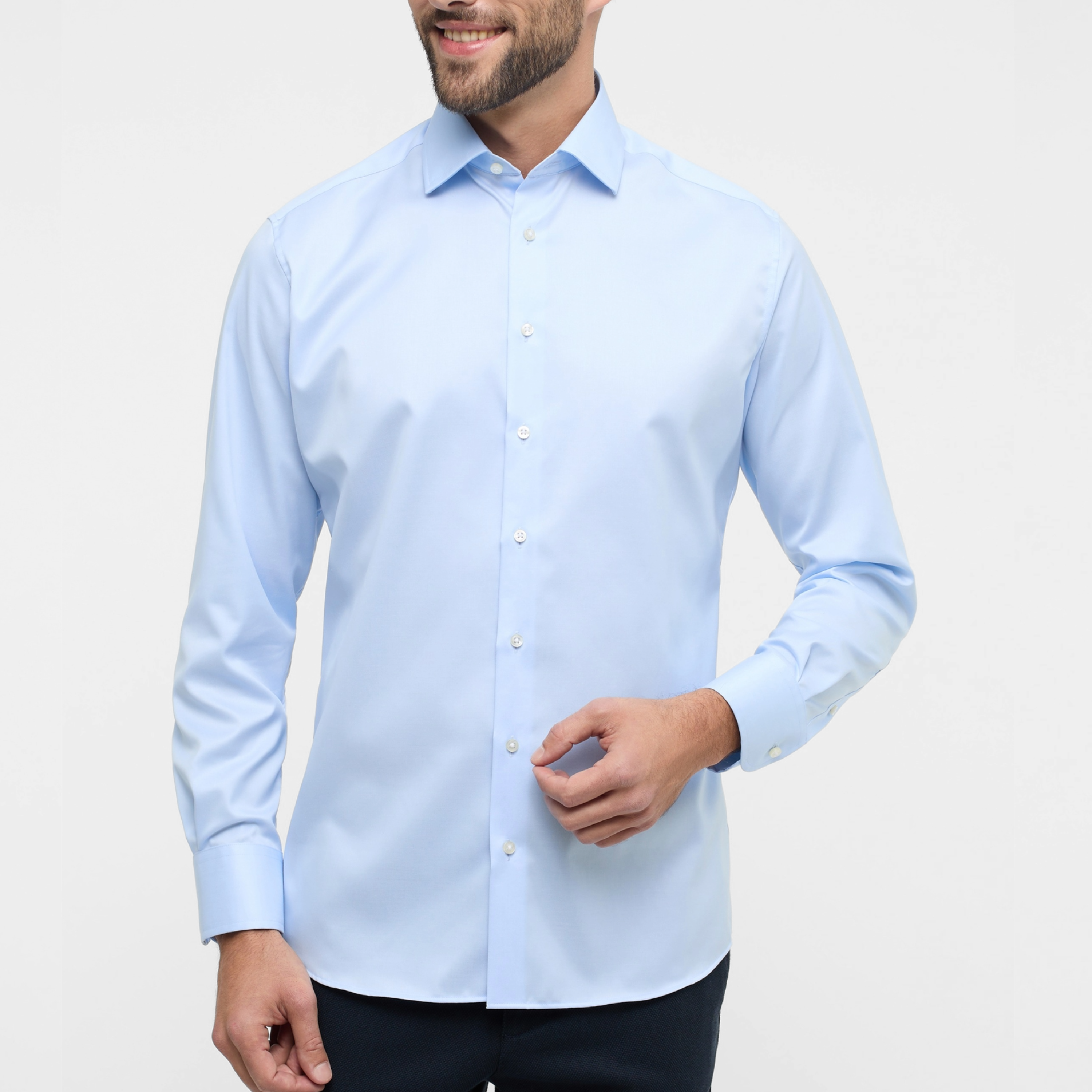 Eterna 1863 Pure Cotton Non Iron Shirt - Light Blue
