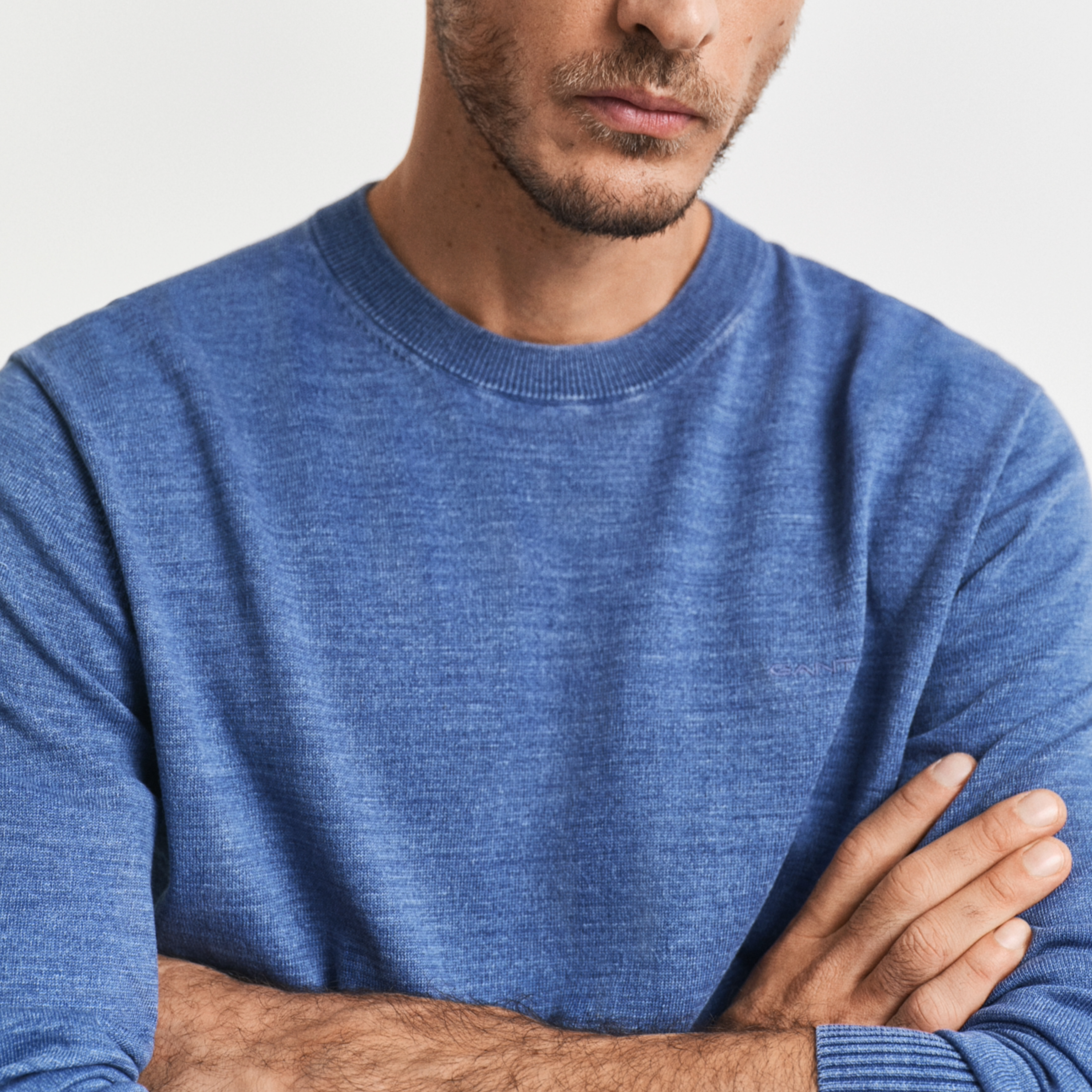 Gant Sunfaded Crew Neck Cotton Sweater - Persian Blue