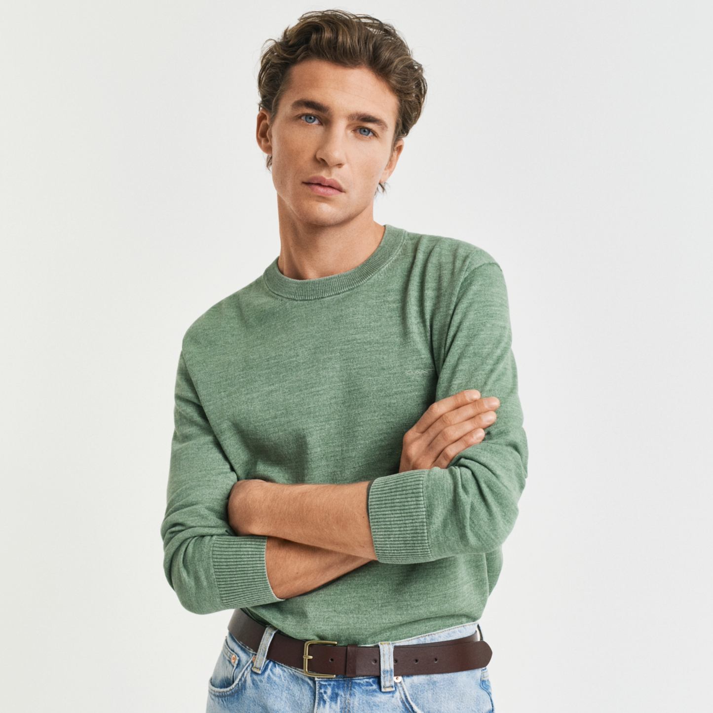 Gant Sunfaded Crew Neck Sweater - Kalamata Green