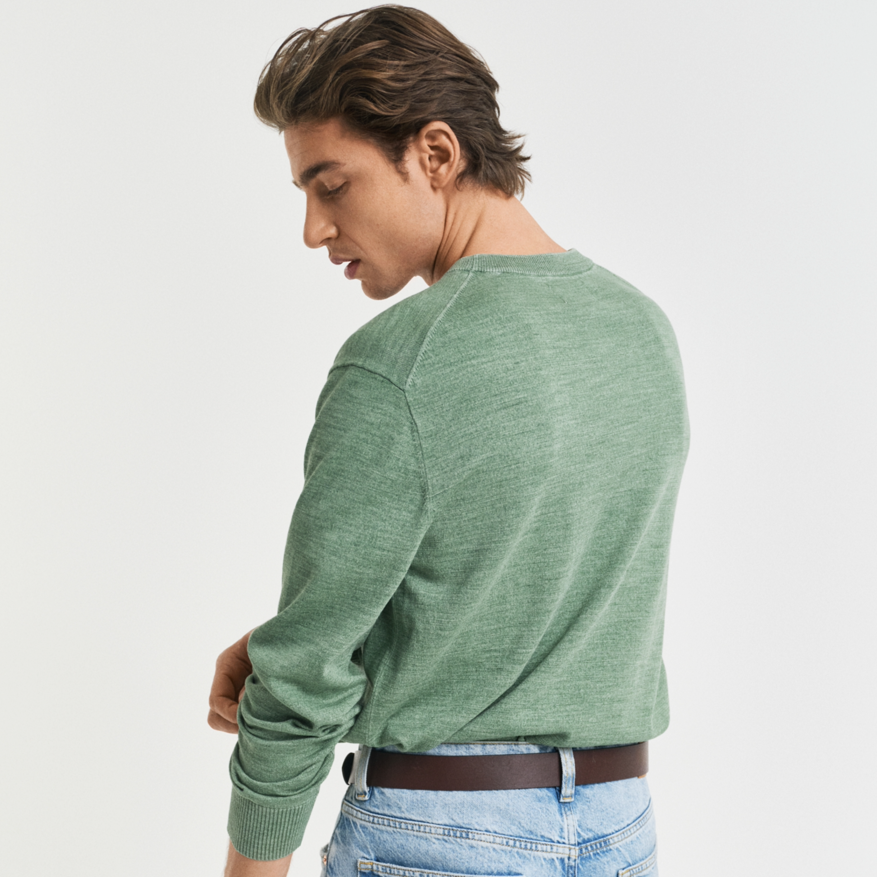 Gant Sunfaded Crew Neck Sweater - Kalamata Green