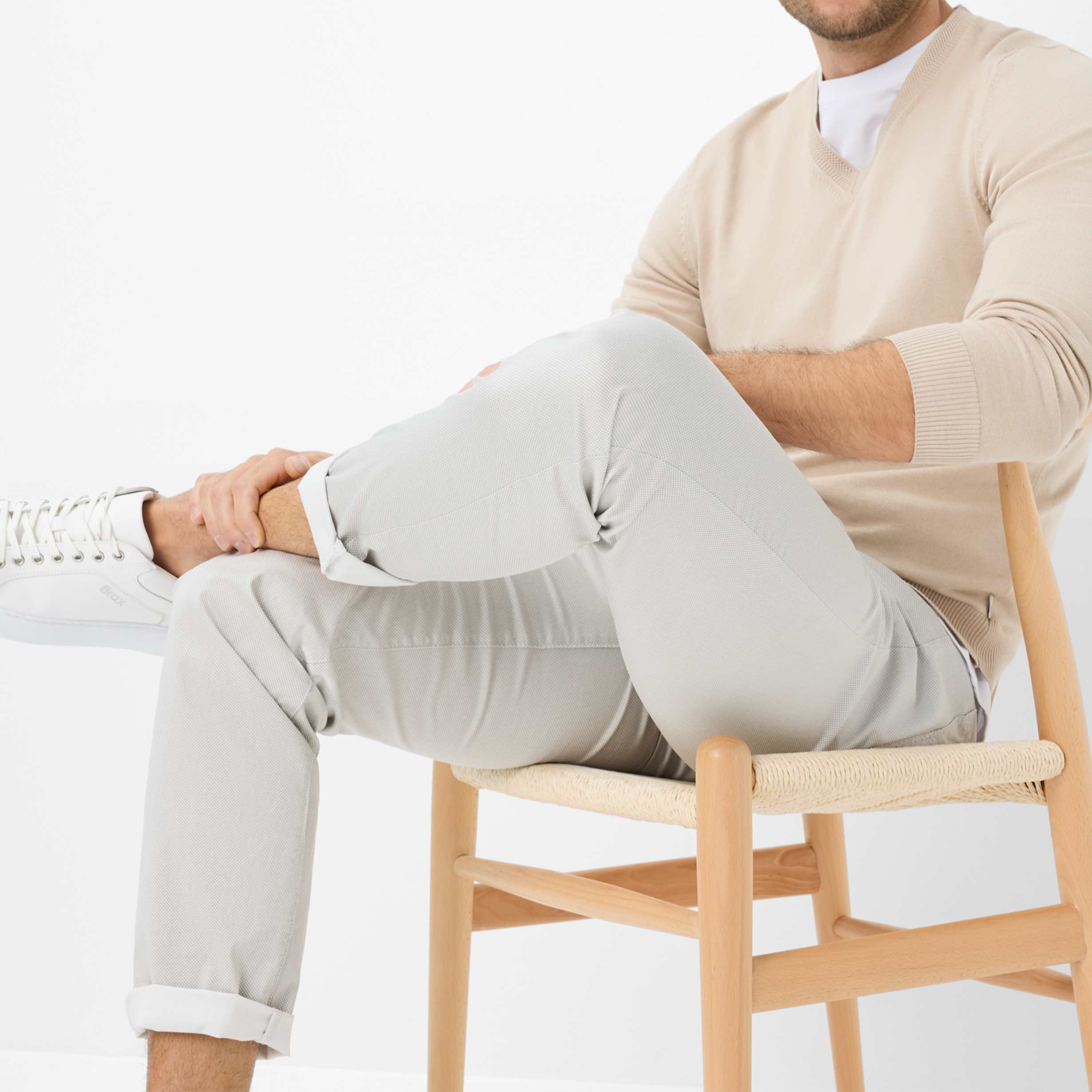Brax Cadiz U Ultralight Straight Fit Trousers - Beige