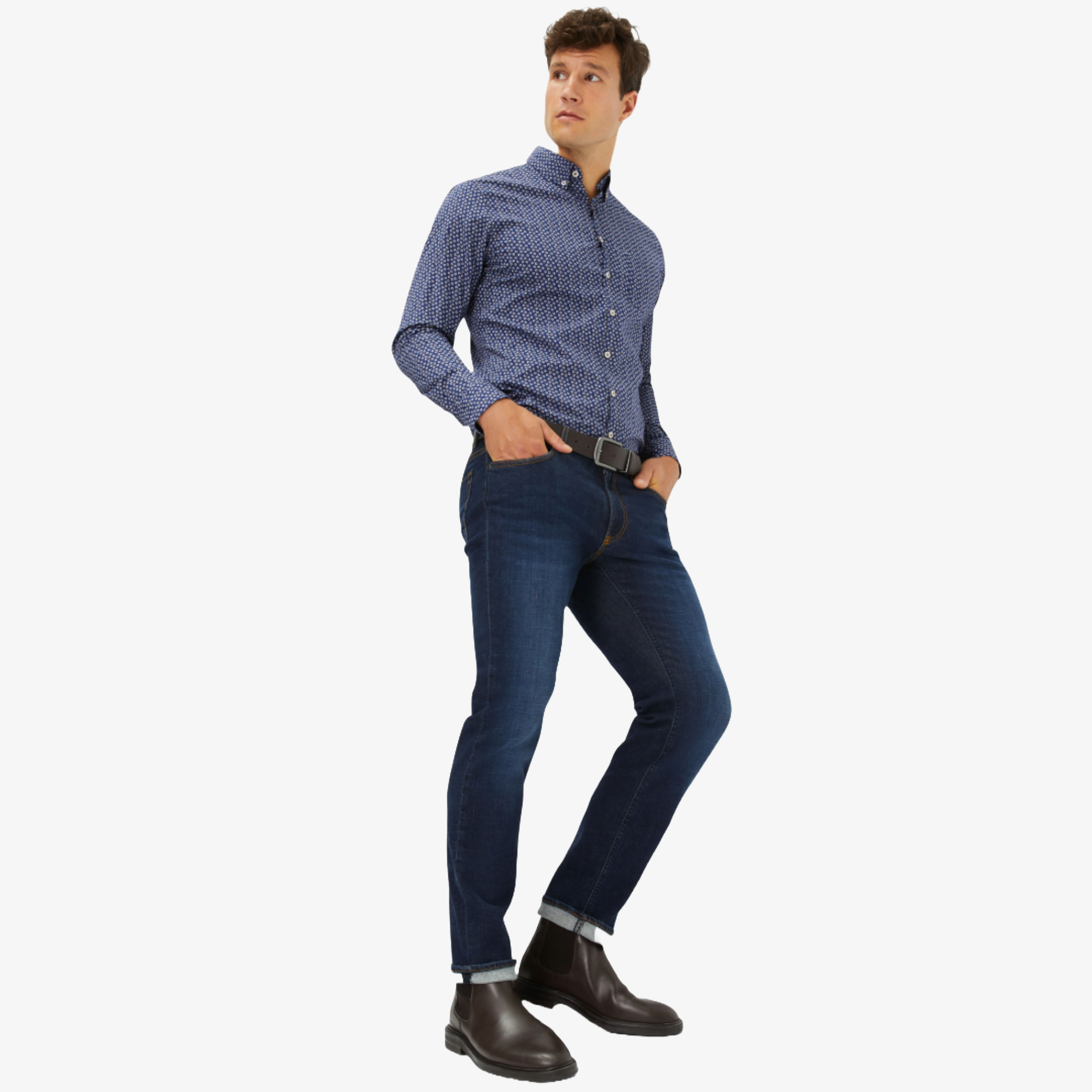 Brax Chuck Straight Leg Denim Jeans - Dark Blue