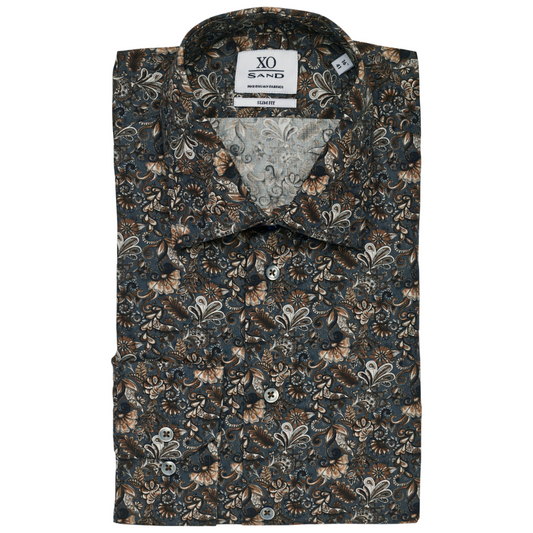 Sand Gordon Fantasy Print Shirt - Navy