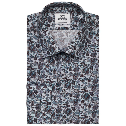 Sand Gordon Floral Print Shirt - Light Blue