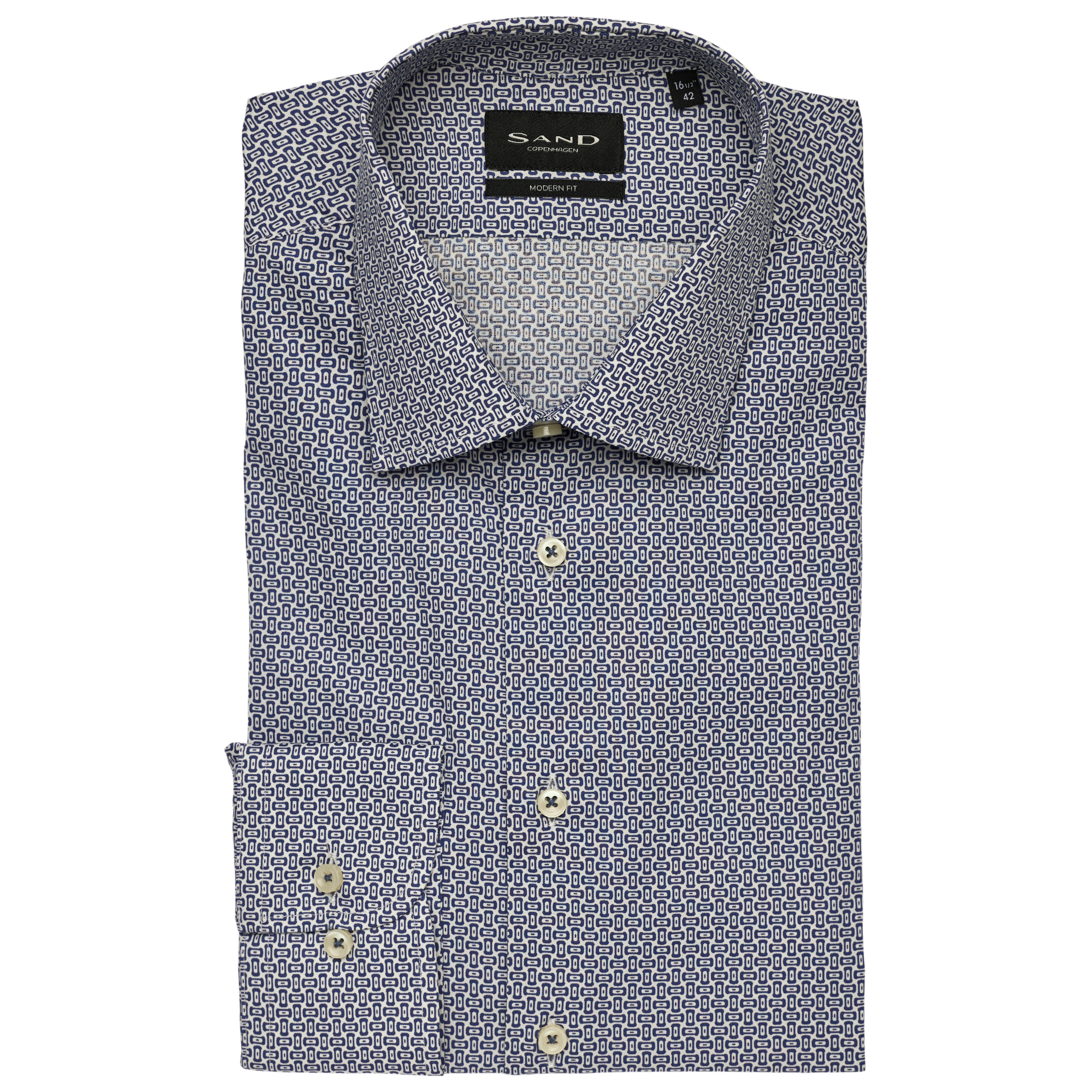 Sand State Geometric Print Shirt - Blue