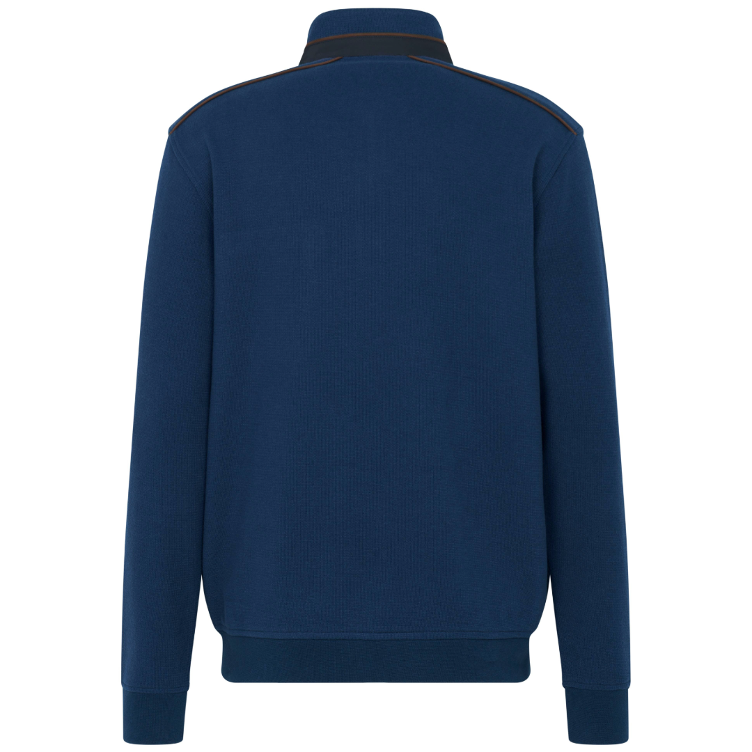 Bugatti Half Zip Knitted Pullover - Blue