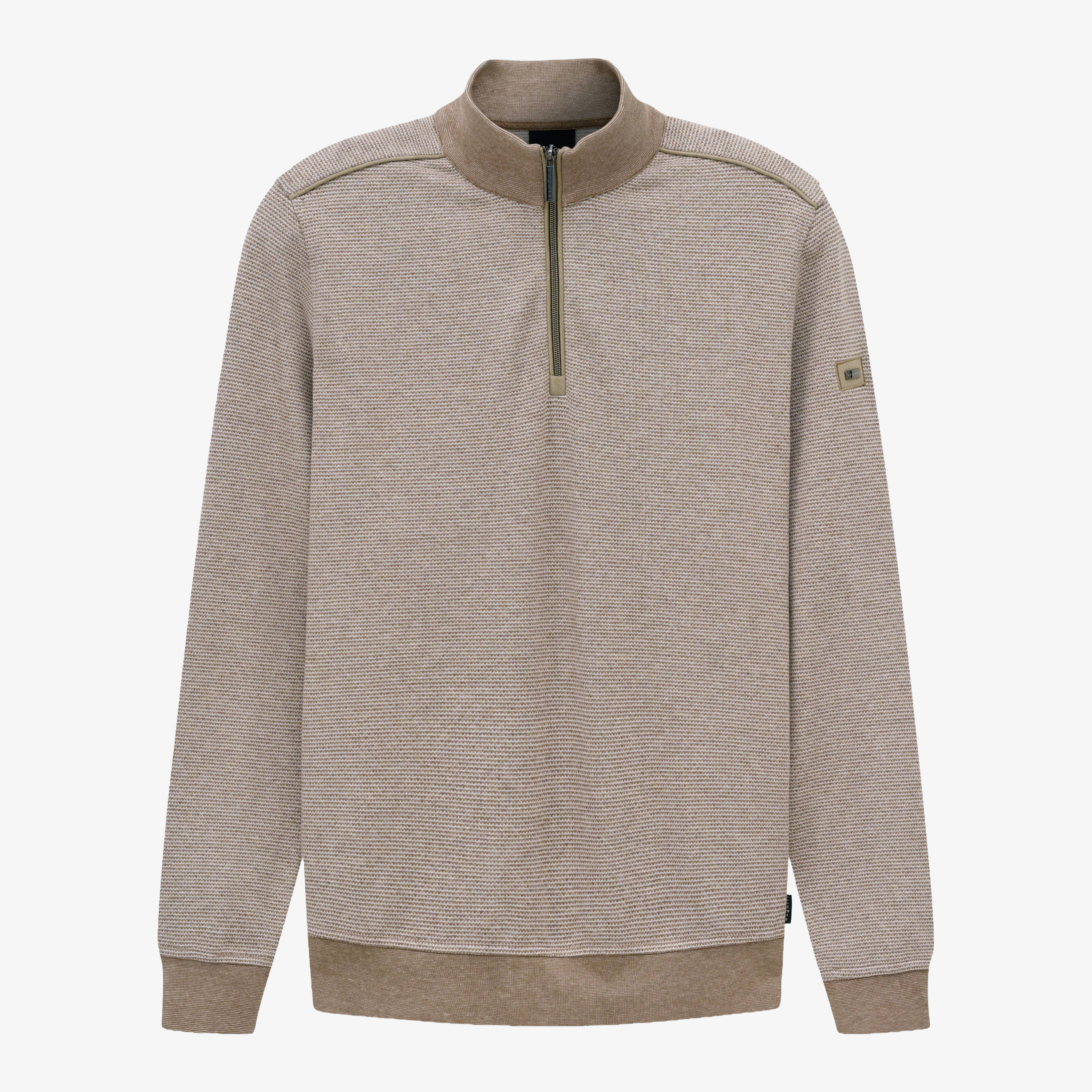 Bugatti Half Zip Jersey Sweatshirt - Beige