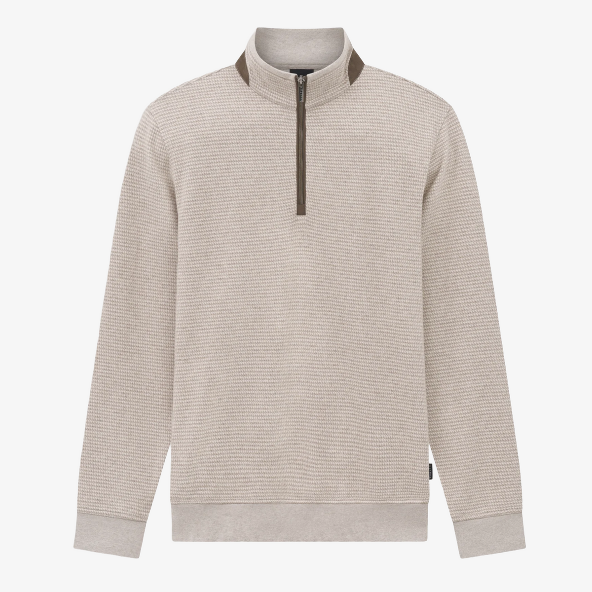 Bugatti Half Zip Jersey Sweatshirt - Beige
