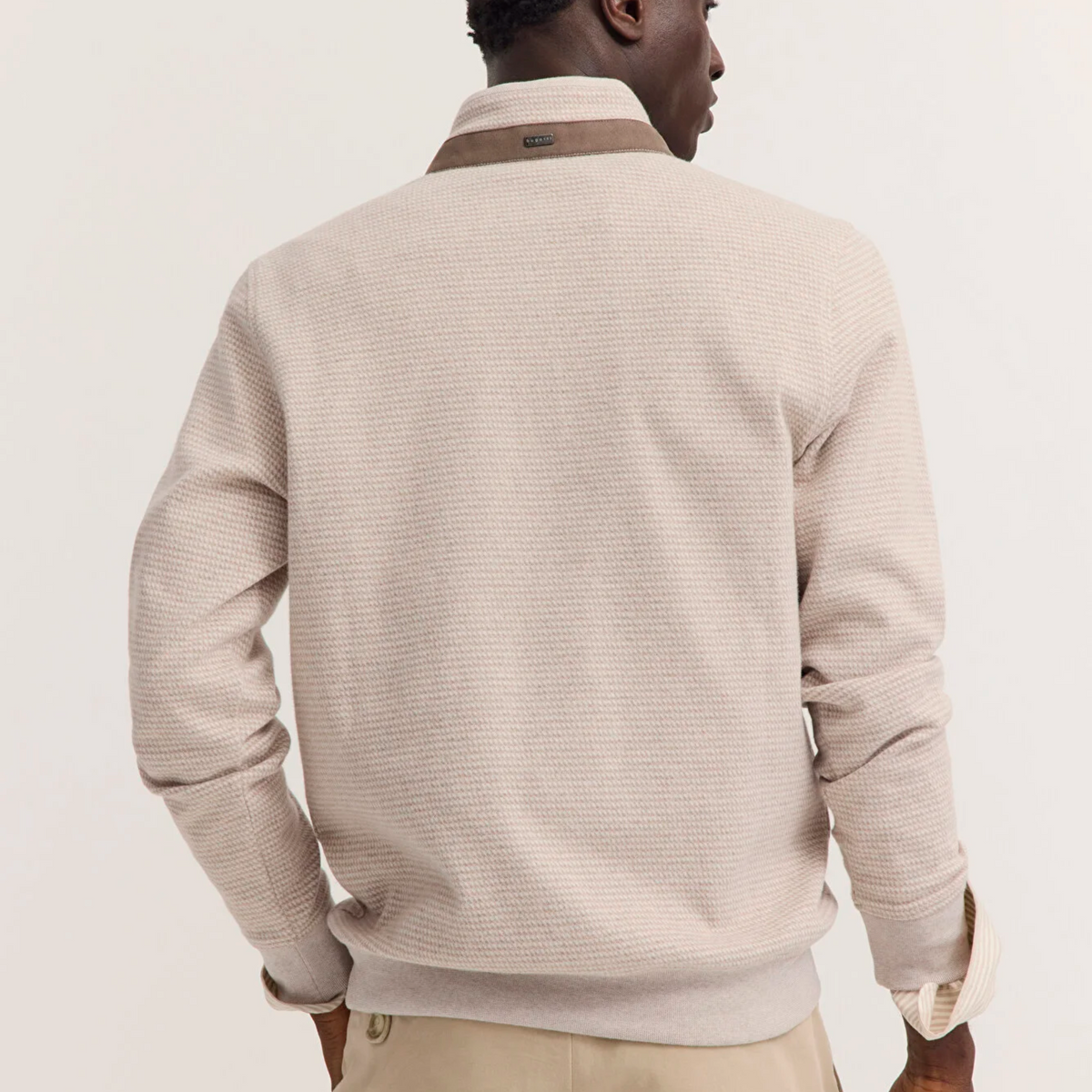 Bugatti Half Zip Jersey Sweatshirt - Beige
