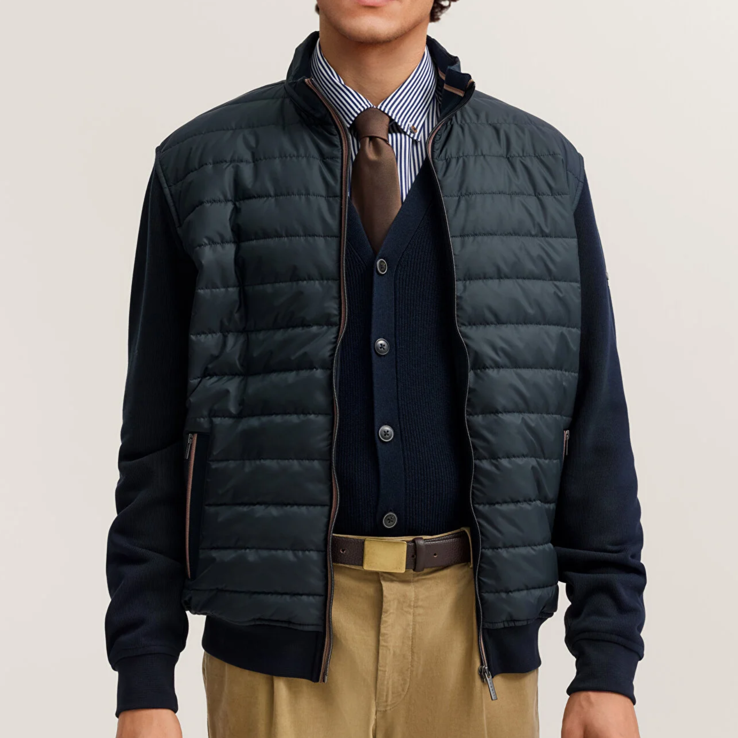 Bugatti Quilted Hybrid Jacket - Navy
