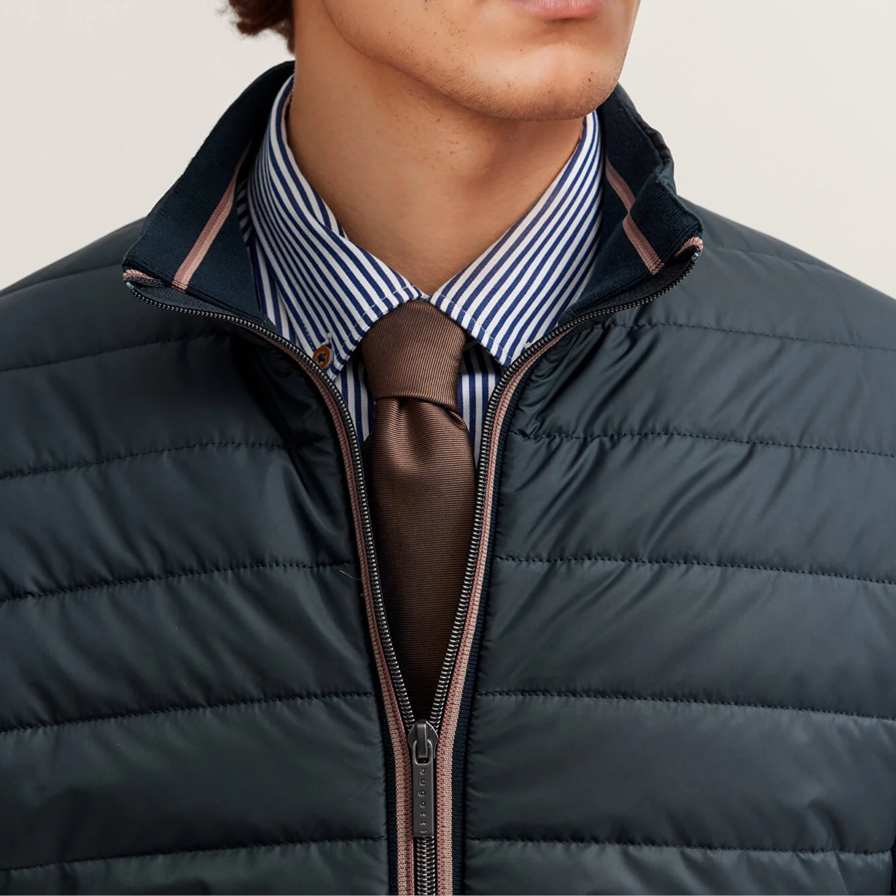 Bugatti Quilted Hybrid Jacket - Navy
