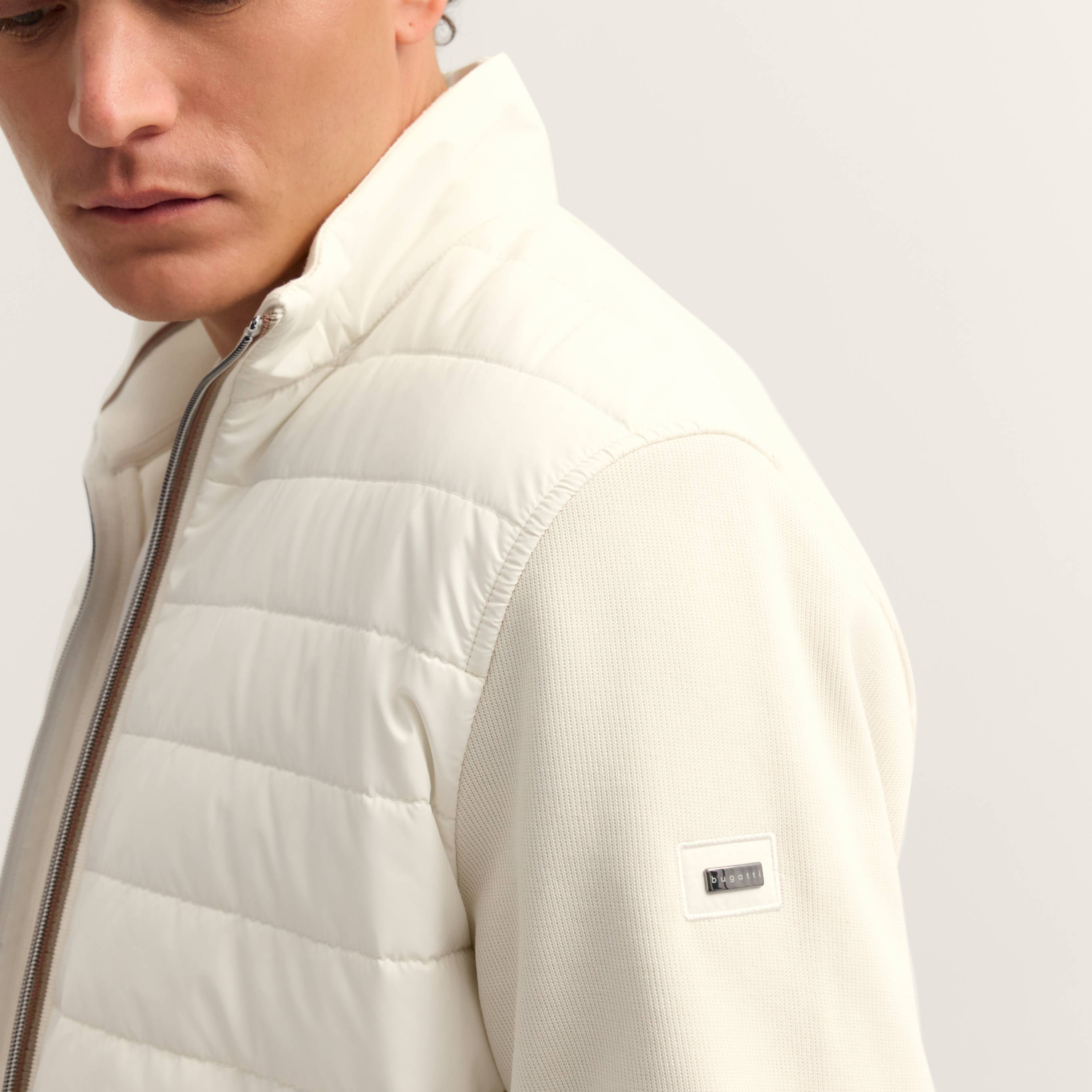 Bugatti Quilted Hybrid Jacket - Ecru