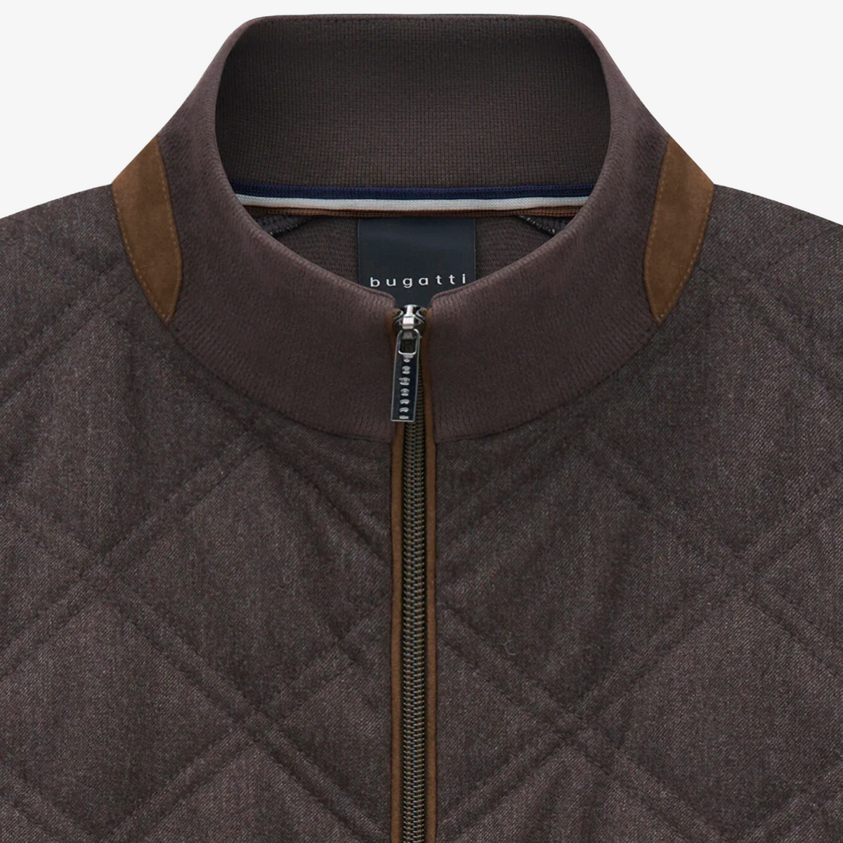 Bugatti Quilted Hybrid Jersey Jacket - Brown