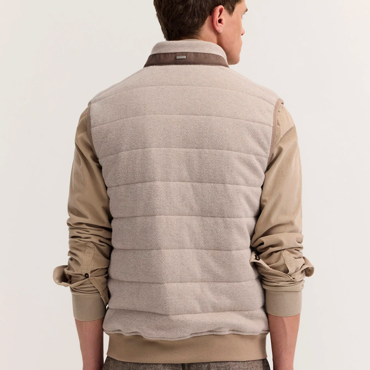 Bugatti Quilted Knitted Gilet - Beige