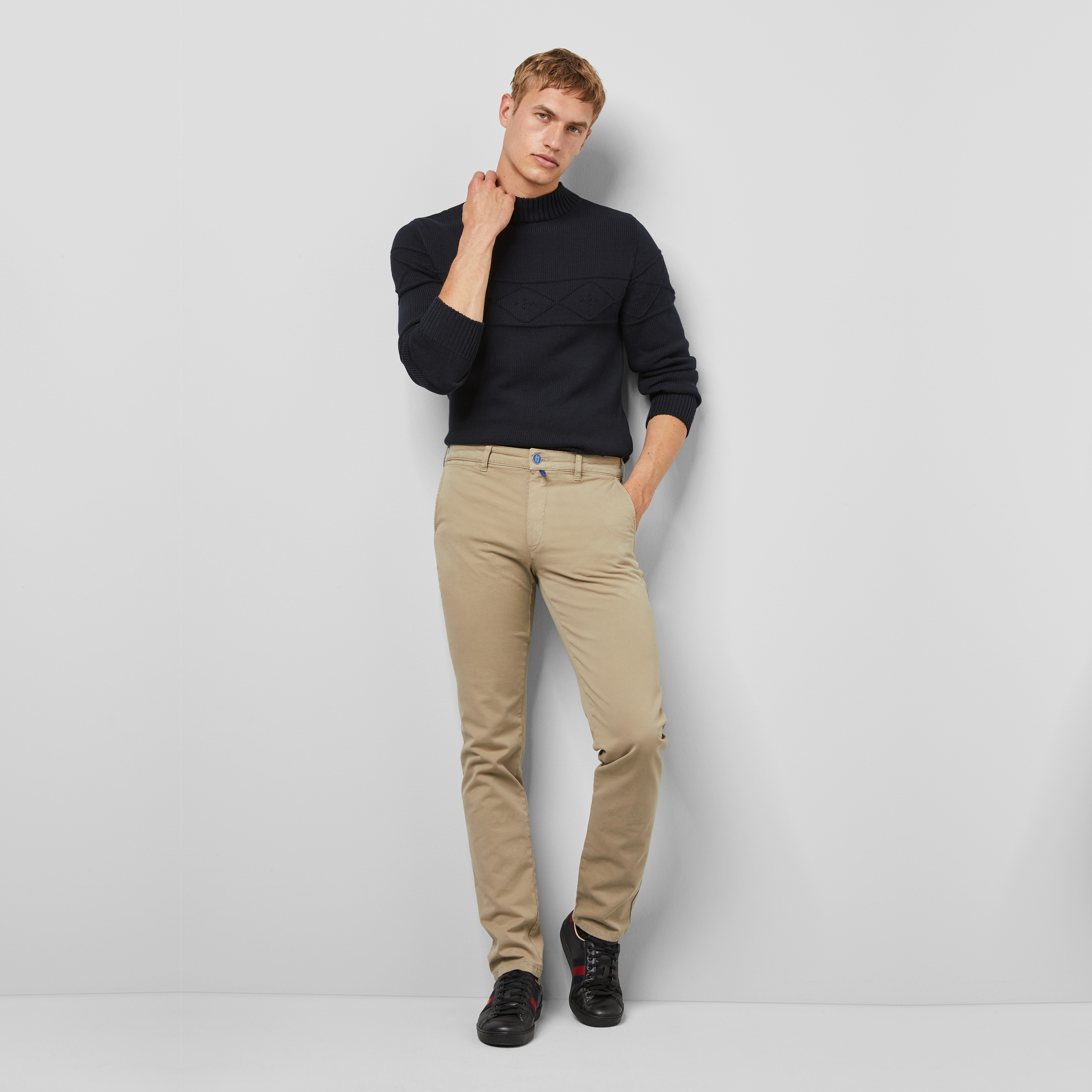 M5 by Meyer Slim Fit Chinos - Beige