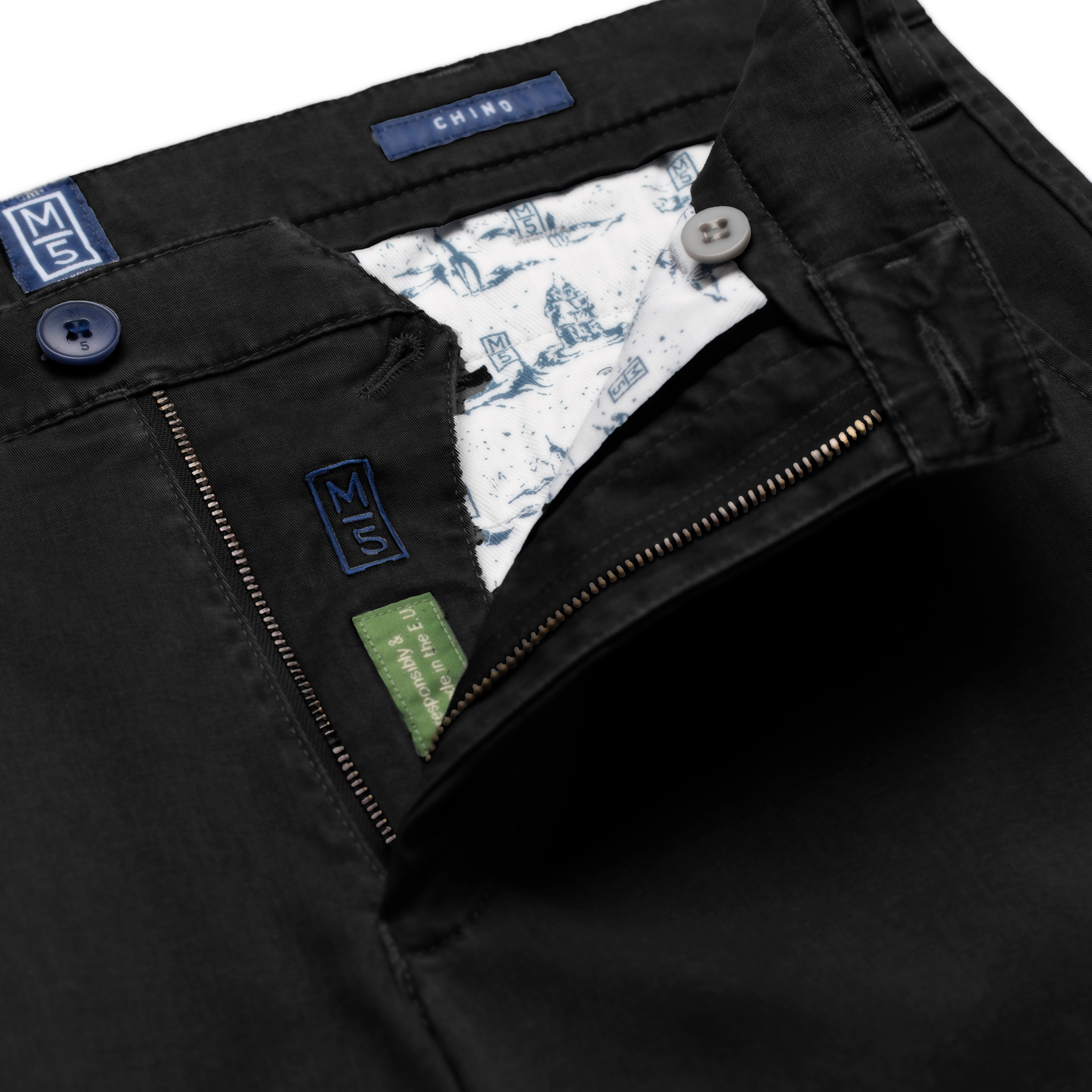 M5 by Meyer Slim Fit Chinos - Black