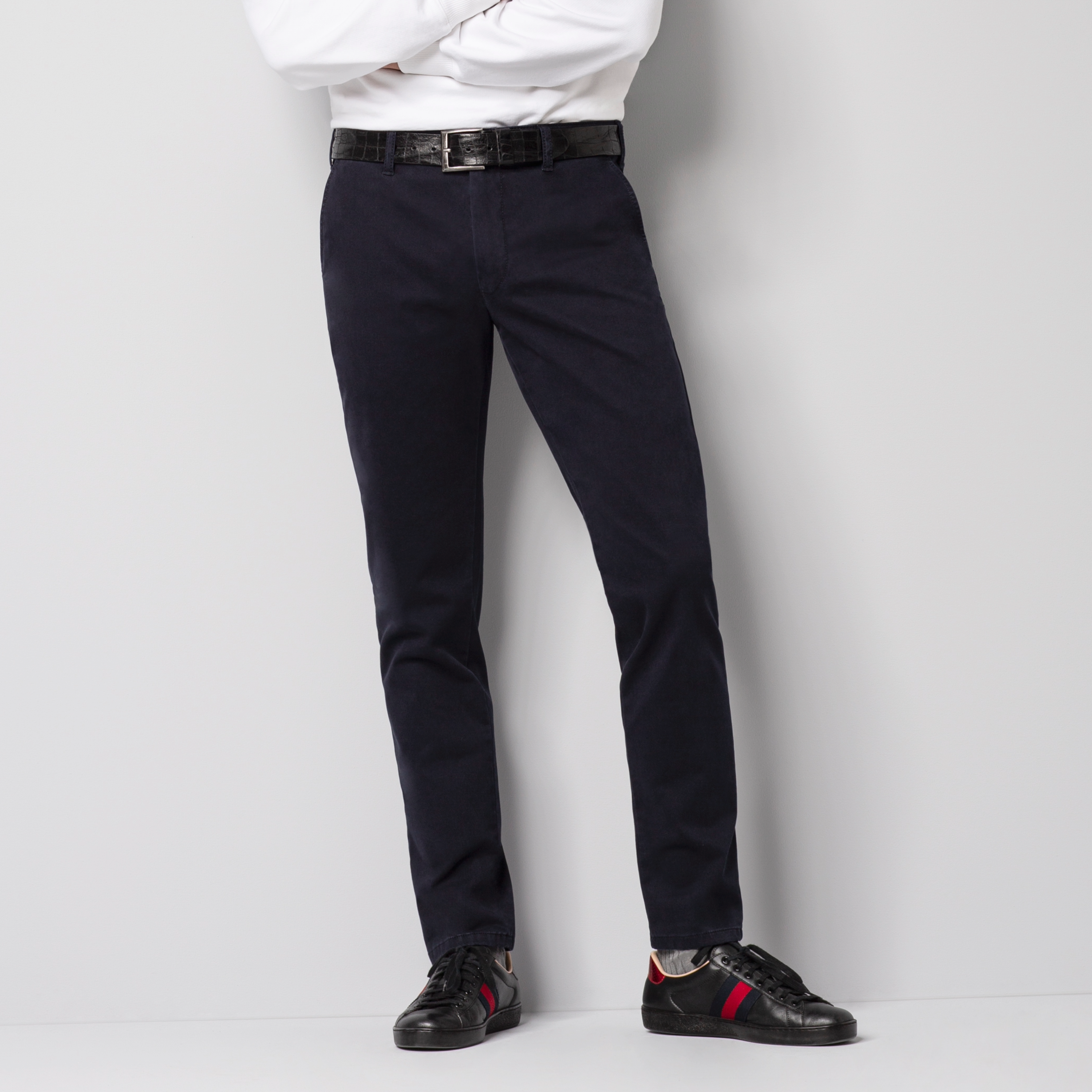M5 High Performance Satin Straight Fit Jeans - Navy