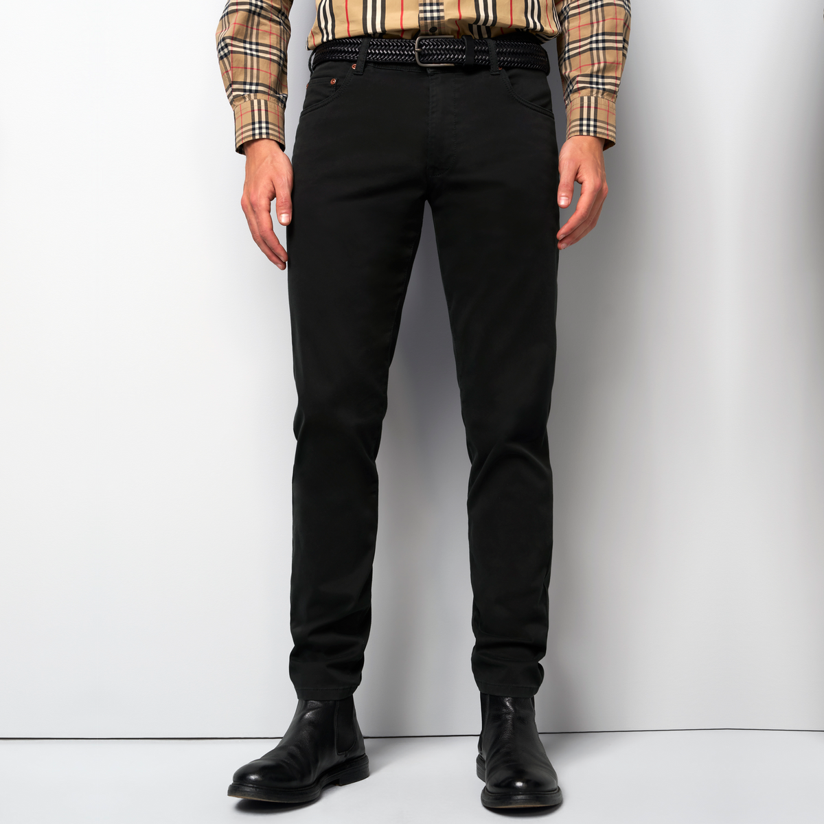 M5 High Performance Satin Straight Fit Trousers - Black