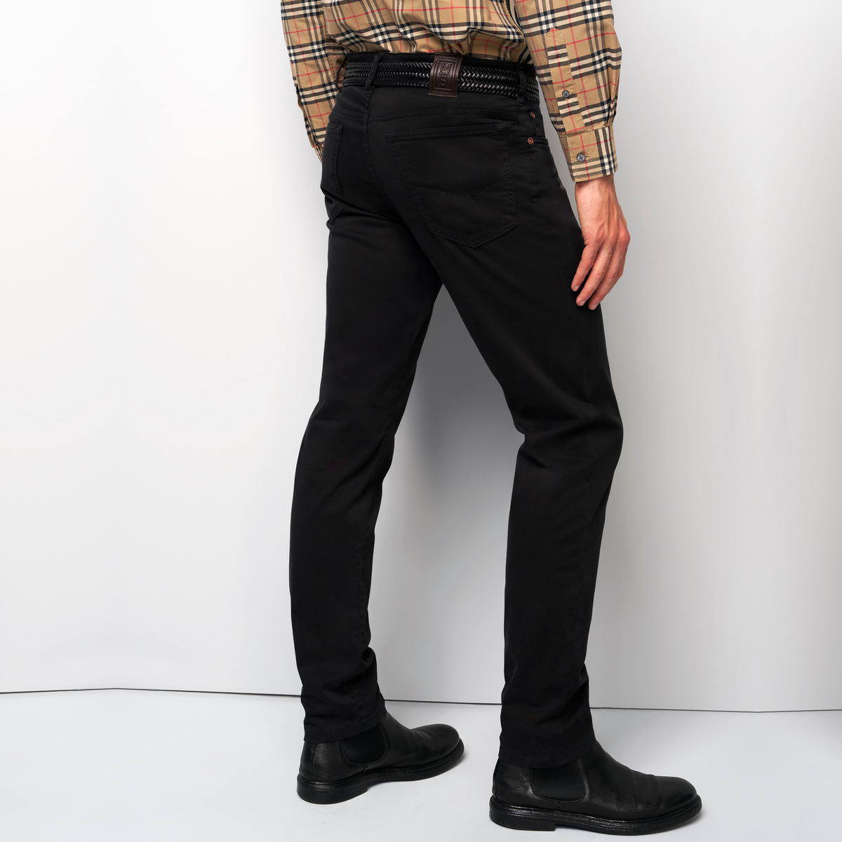 M5 High Performance Satin Straight Fit Trousers - Black