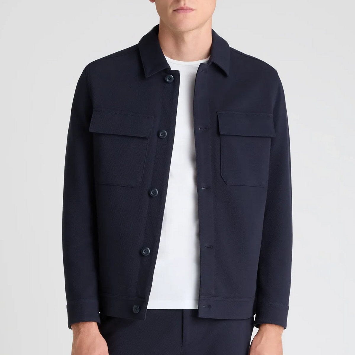 Remus Treviso Cotton Stretch Overshirt - Navy
