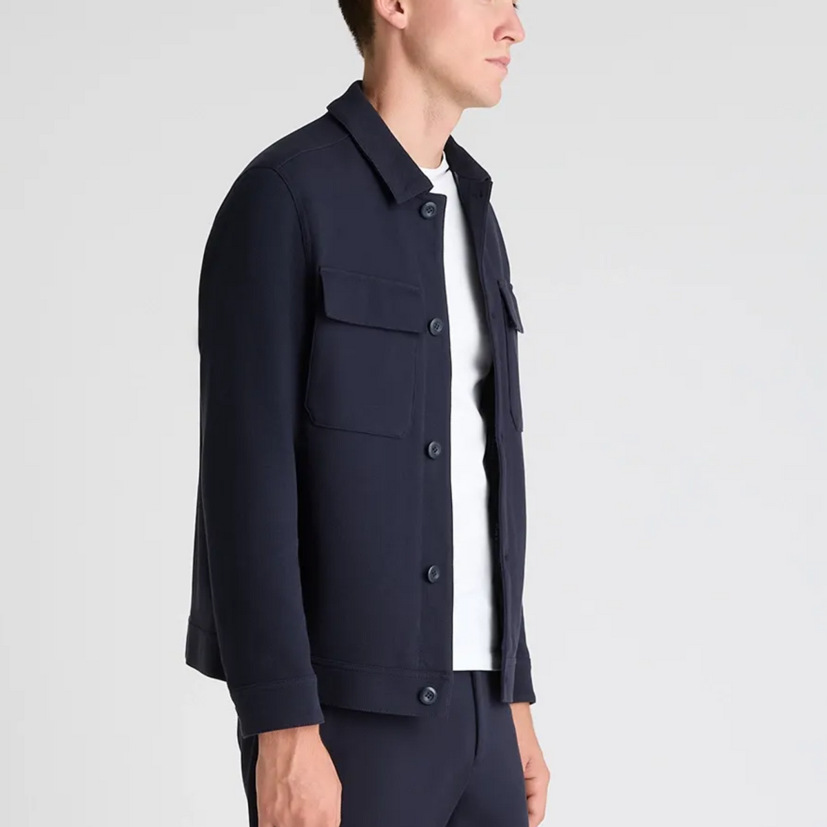 Remus Treviso Cotton Stretch Overshirt - Navy