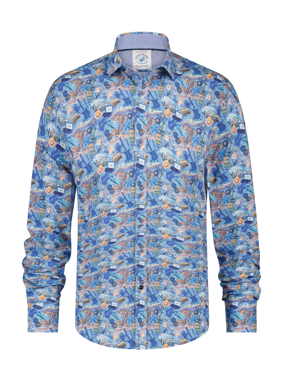 A FISH NAMED FRED Rock and Roll Mix Print Shirt 27017