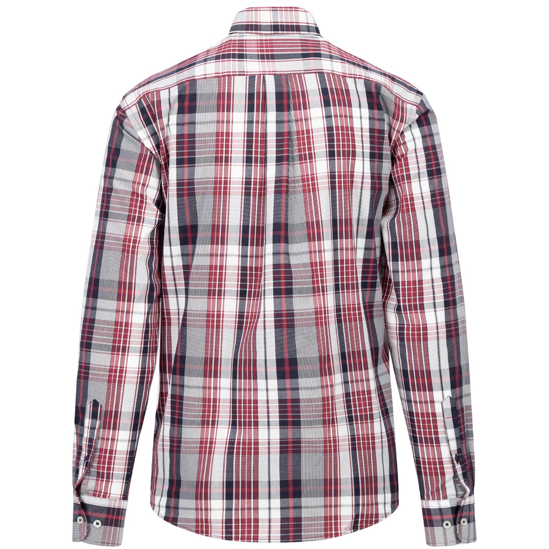 Fynch-Hatton Poplin Check Shirt - Red