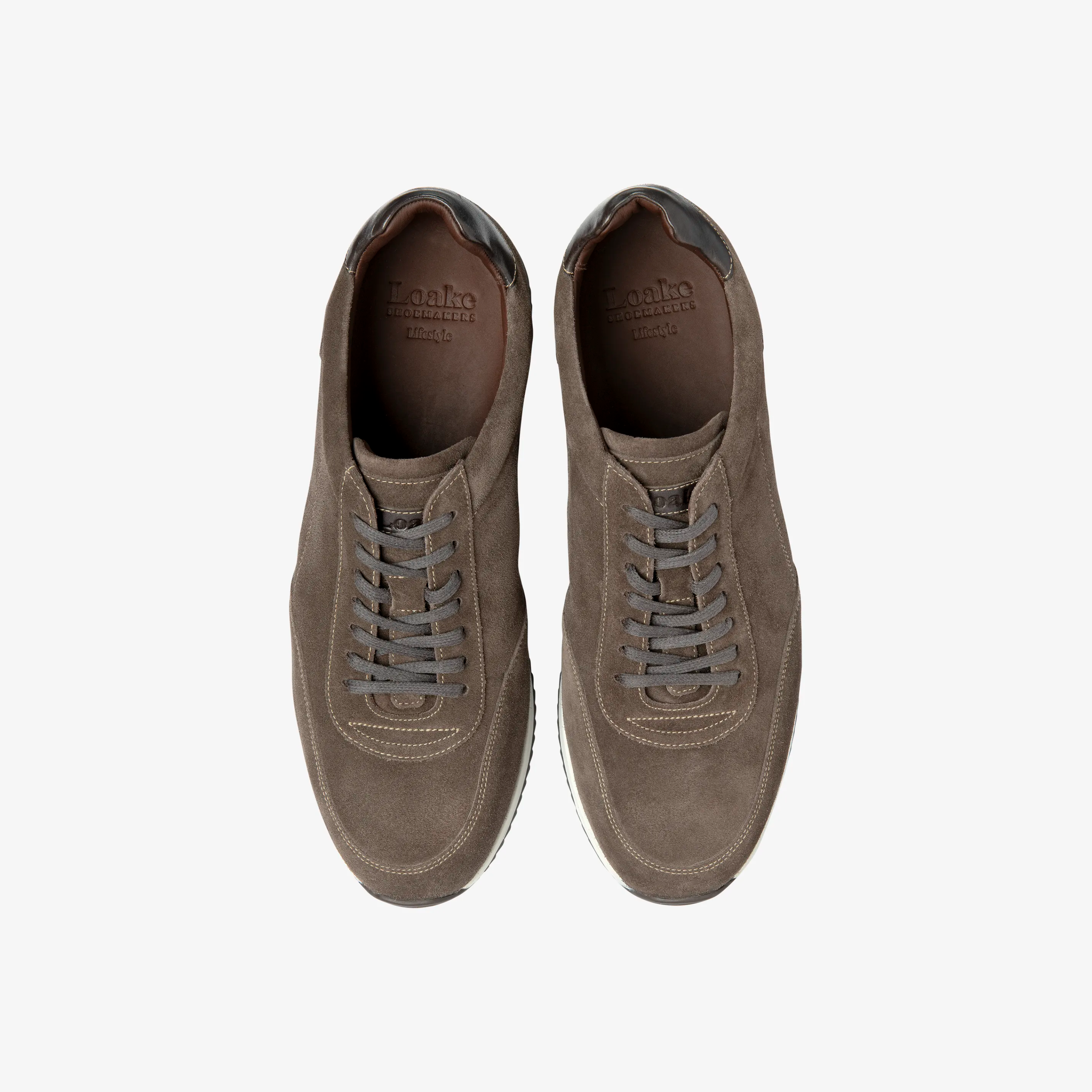 Loake Bannister Suede Trainers - Anthracite