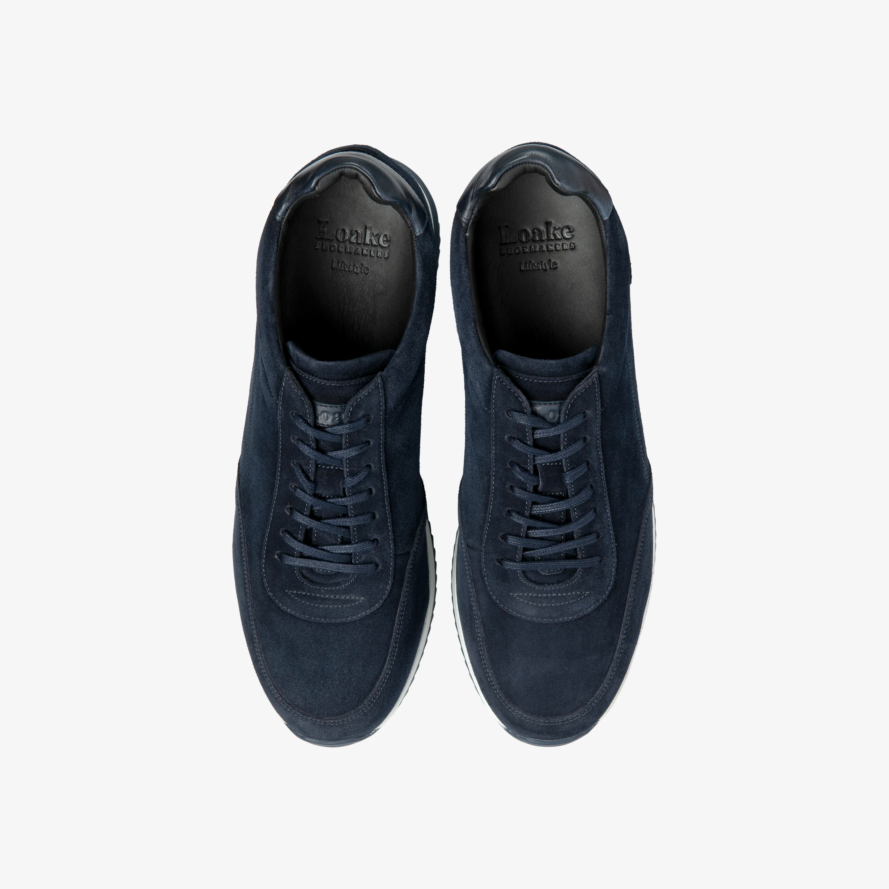 Loake Bannister Suede Trainers - Navy