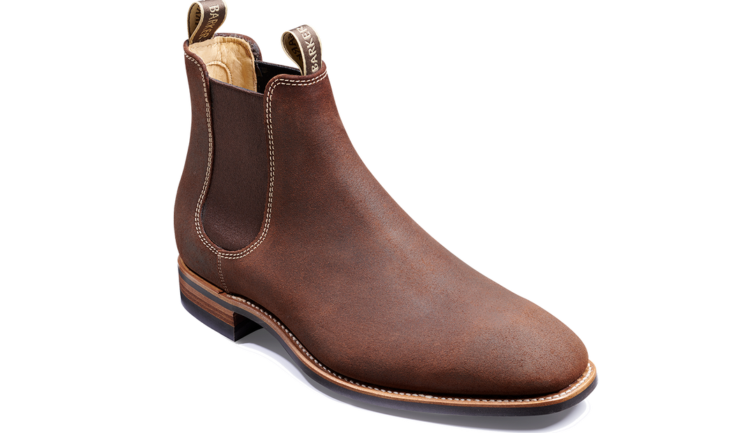 BARKER Mansfield Chelsea Boots Mid Brown Waxy with a Dainite Sole