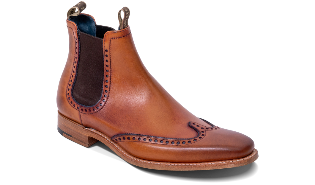BARKER Moreton Boots Rosewood Calf with Navy Suede