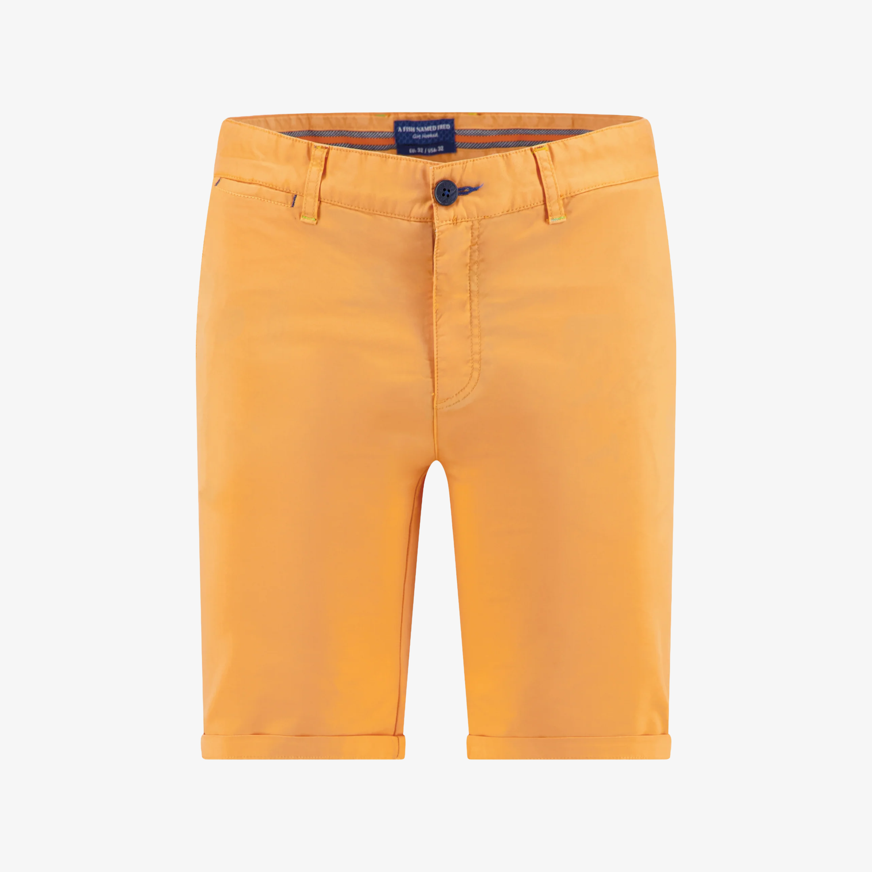 A Fish Named Fred Garment Dyed Bermuda Shorts - Orange