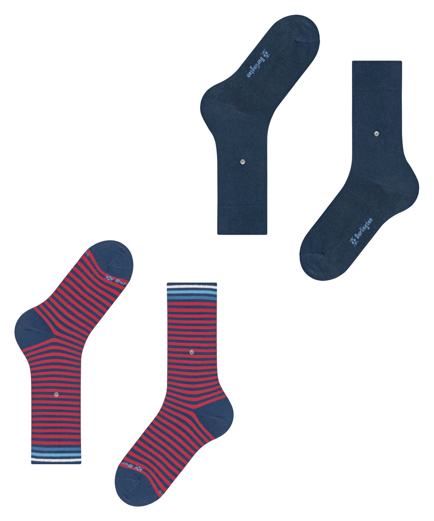 Burlington Everyday Stripe 2-Pack Socks - Blue