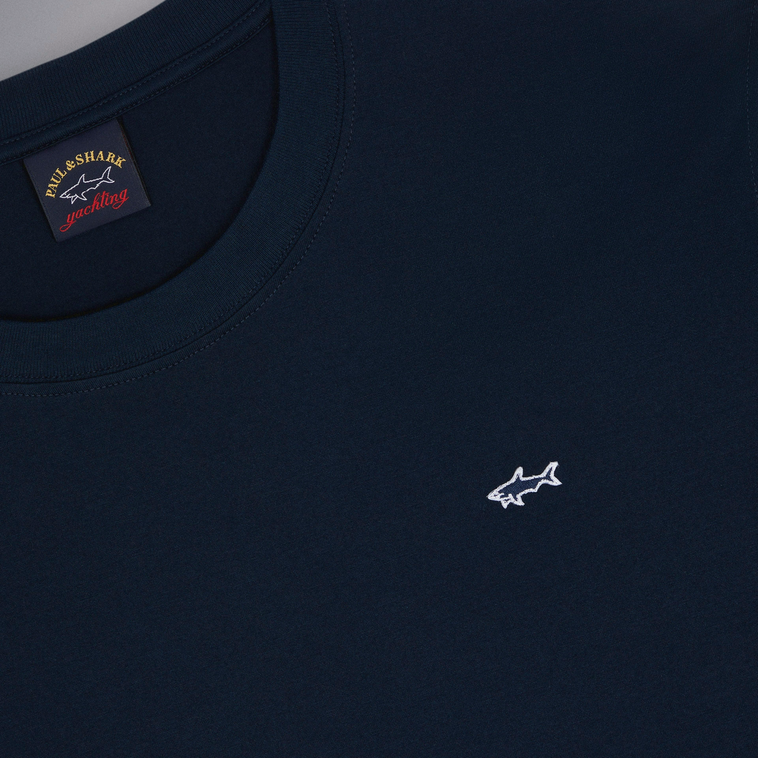 Paul & Shark Cotton Jersey Shark Badge T Shirt - Blue