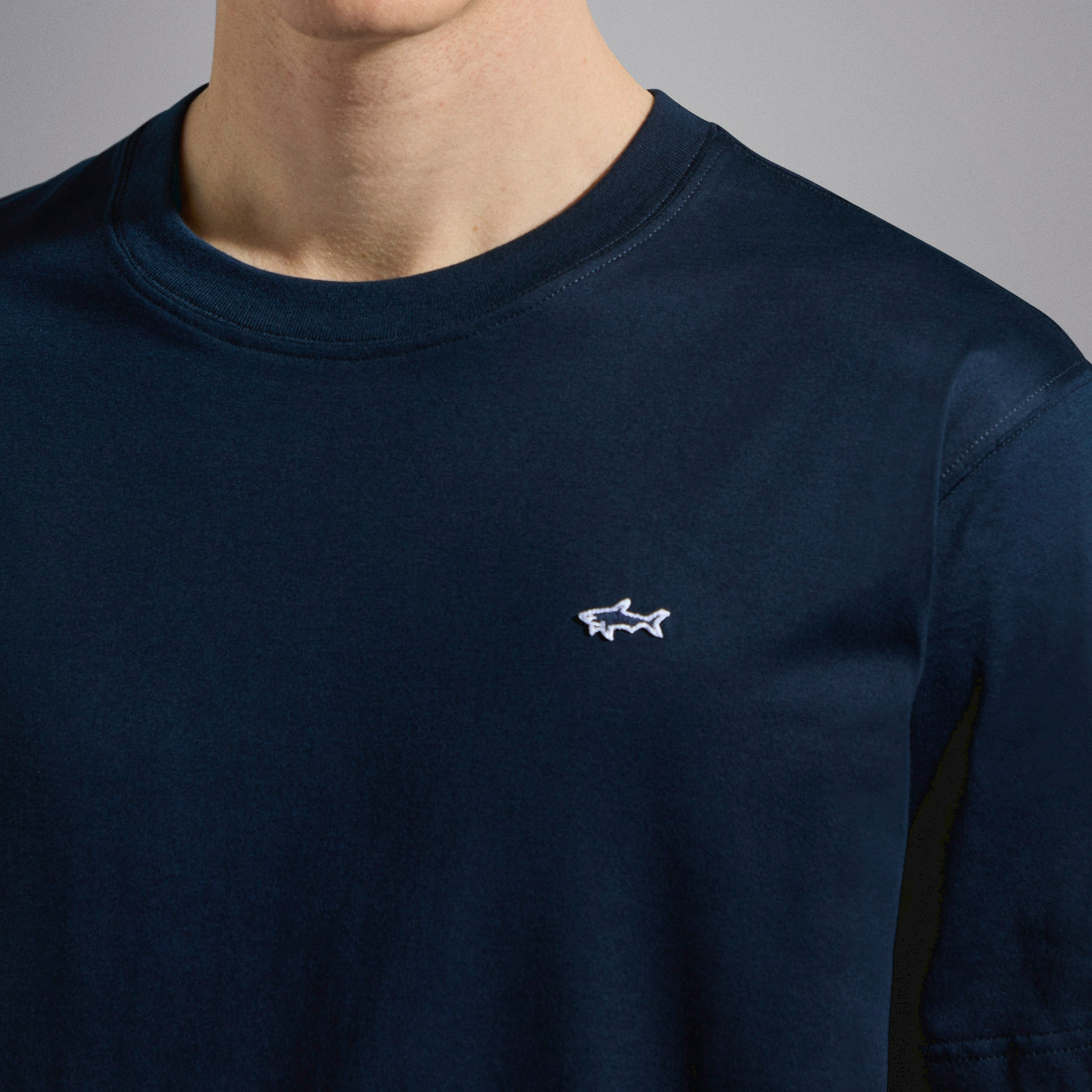 Paul & Shark Cotton Jersey Shark Badge T Shirt - Blue