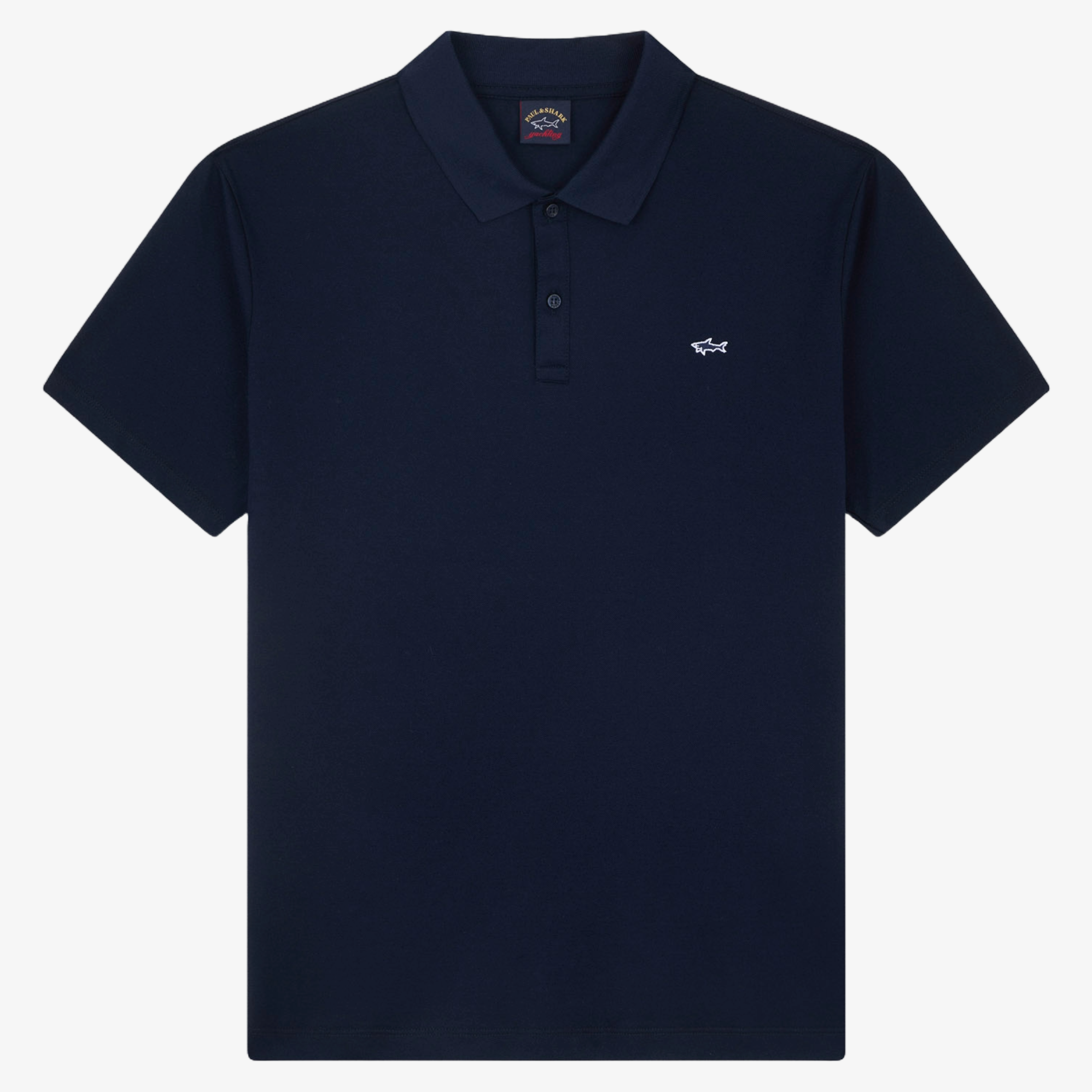 Paul & Shark Cotton Pique Shark Badge Polo Shirt - Blue
