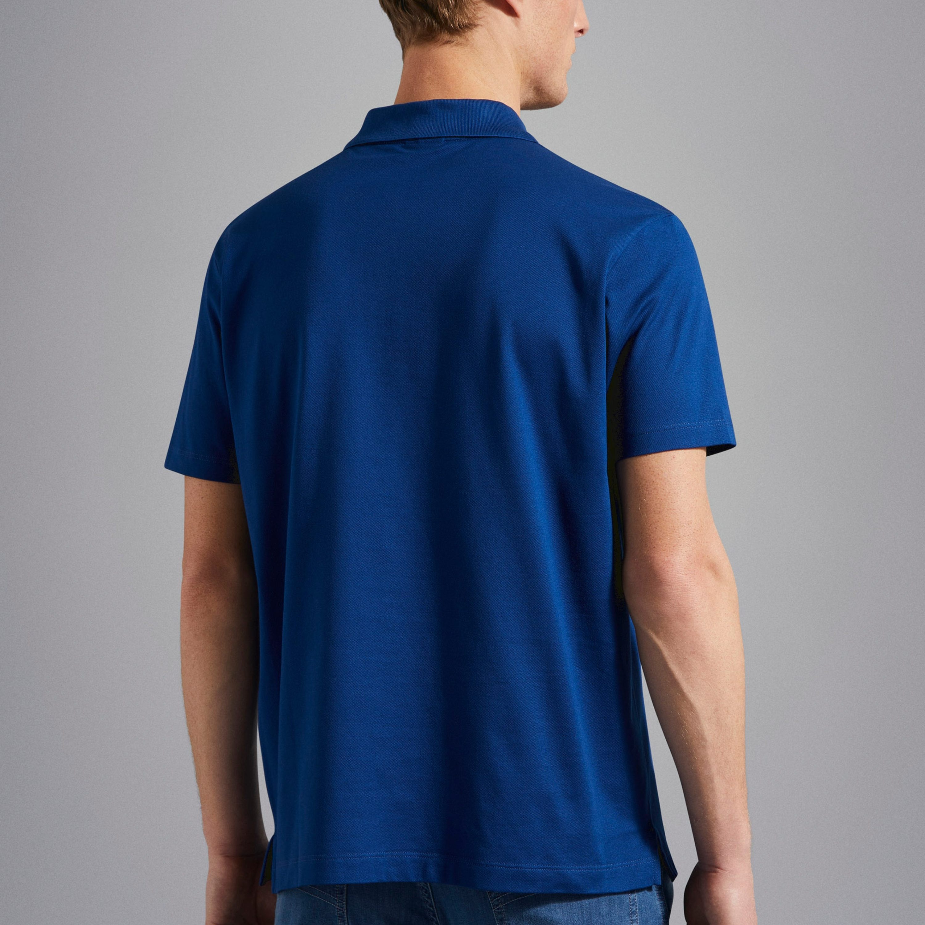 Paul & Shark Cotton Pique Shark Badge Polo Shirt - Bluette