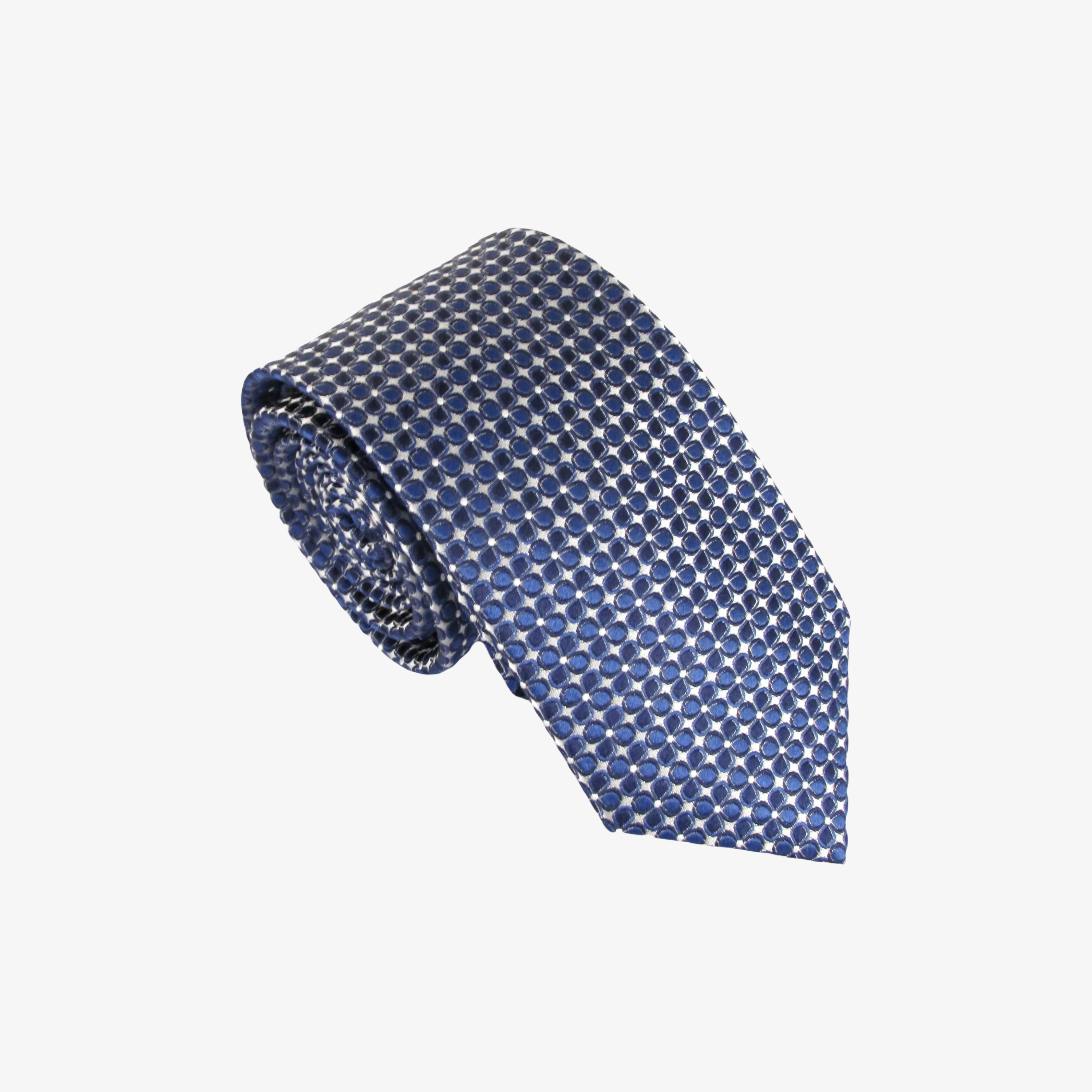 Van Buck Small Cloverlead Silk Tie - Blue
