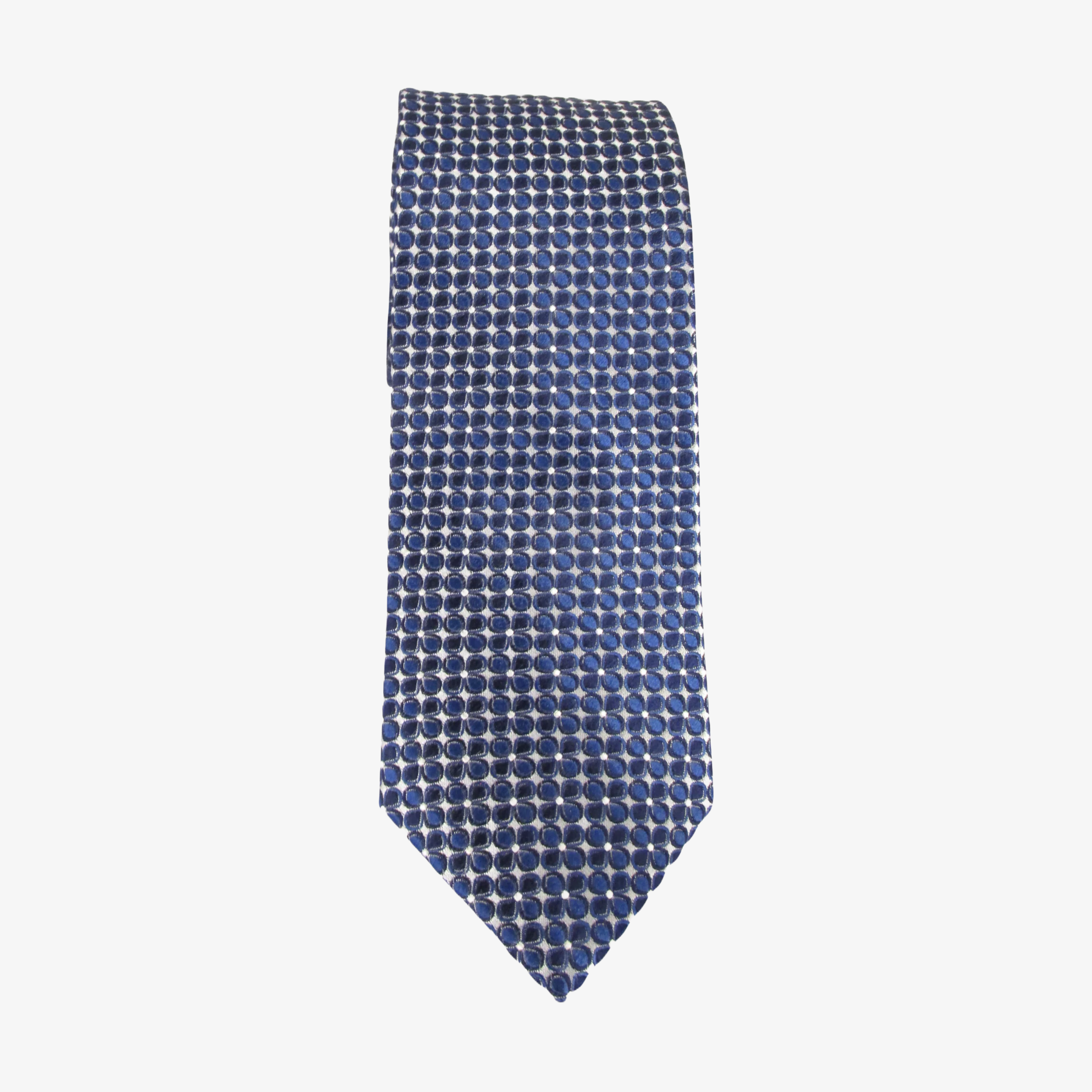 Van Buck Small Cloverlead Silk Tie - Blue