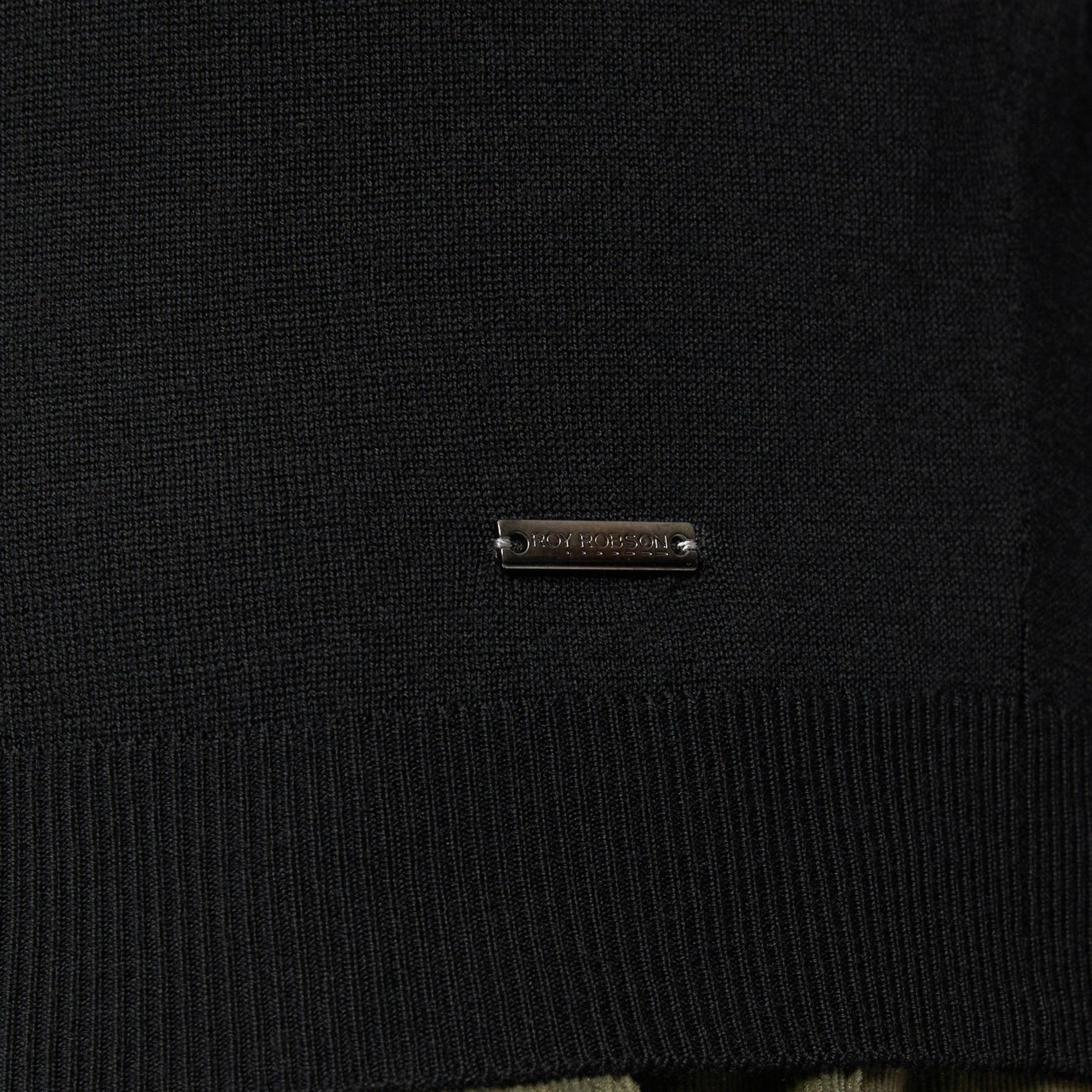 Roy Robson Merino Wool Crew Neck Jumper - Black