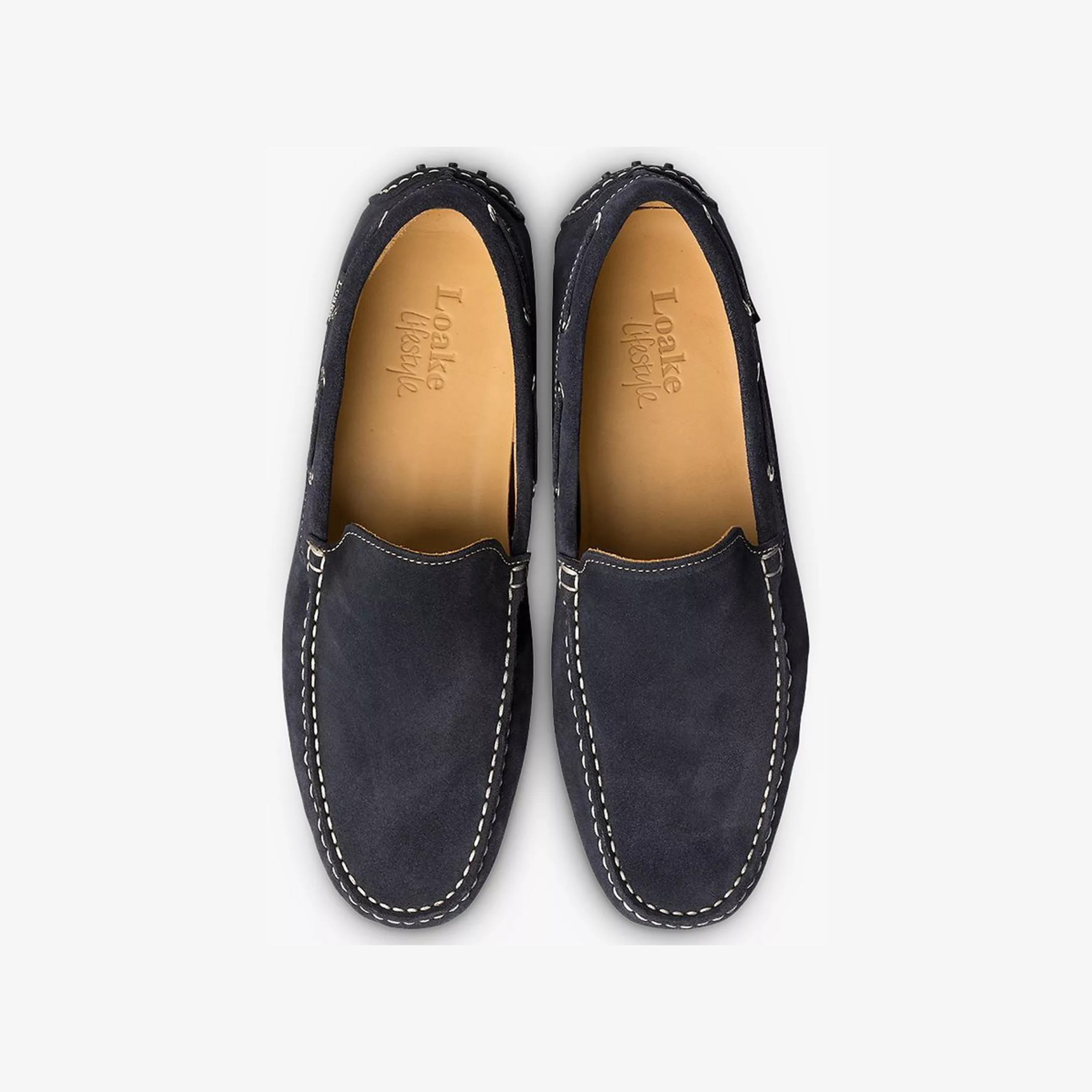 Loake Donington Driving Shoe - Navy Suede