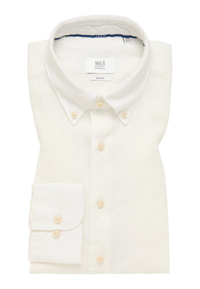 ETERNA 1863 Pure Linen Shirt in Off White 2365 XS95