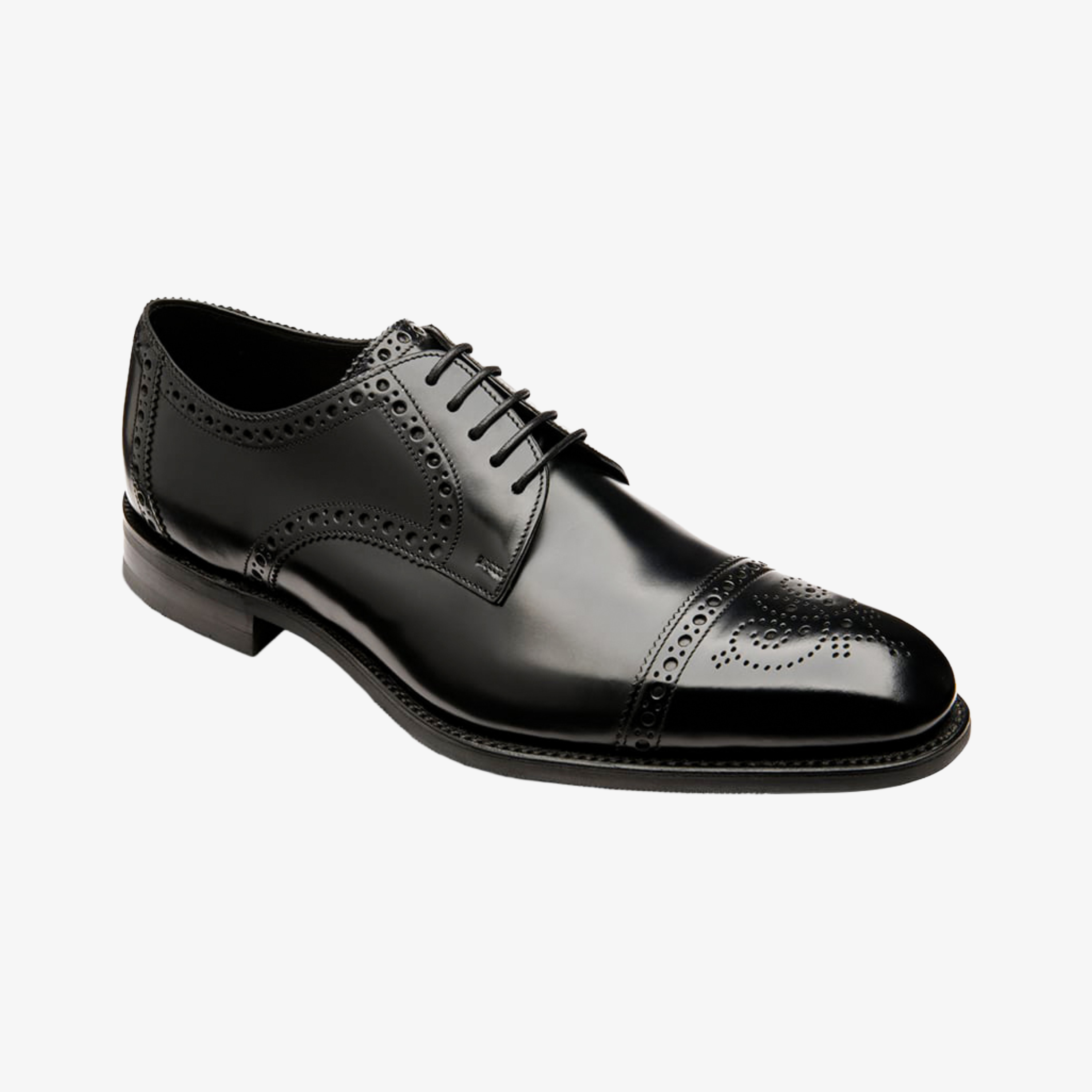 Loake Eldon Leather Shoes - Black Polished Leather