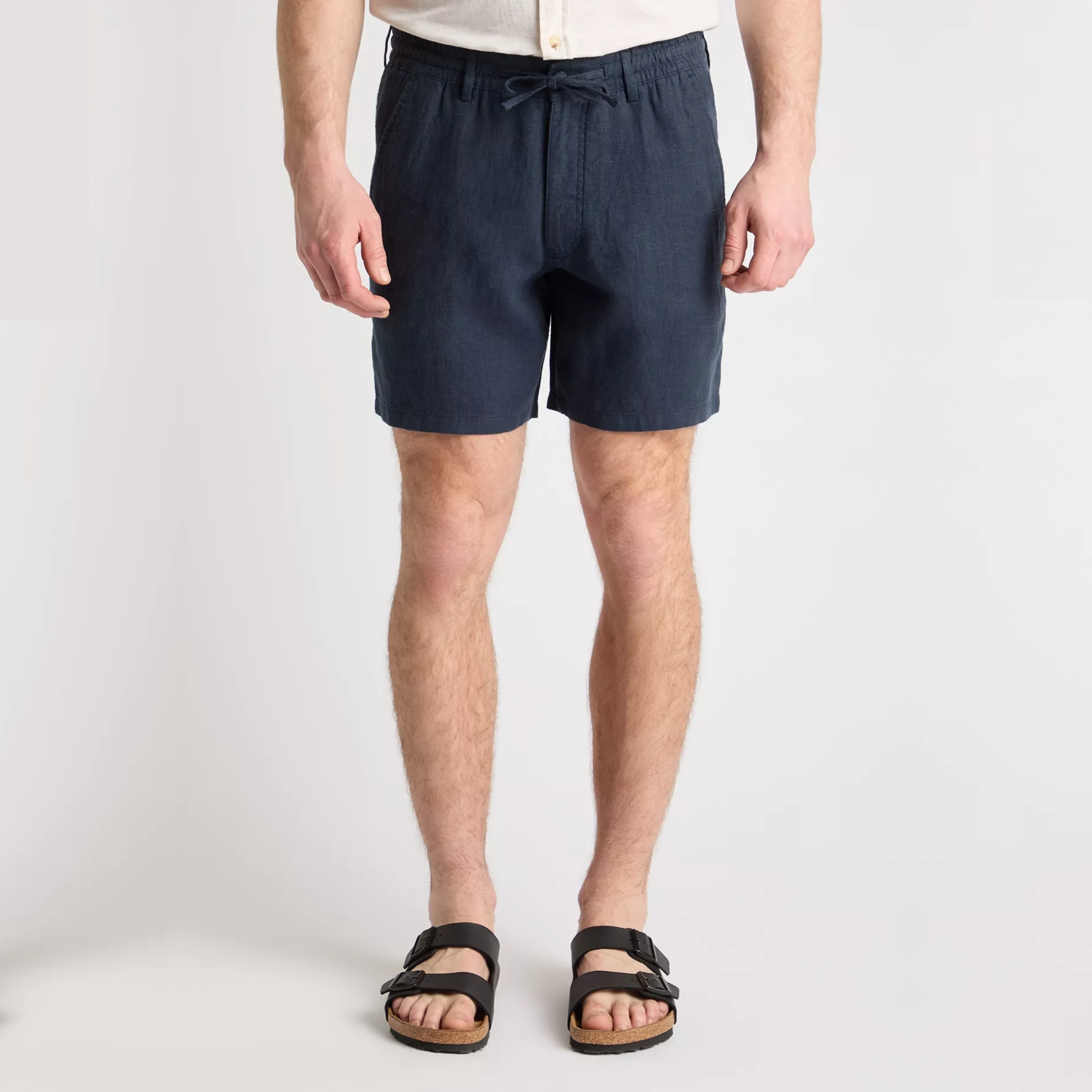 Remus Elio Relaxed Fit Linen Shorts - Navy