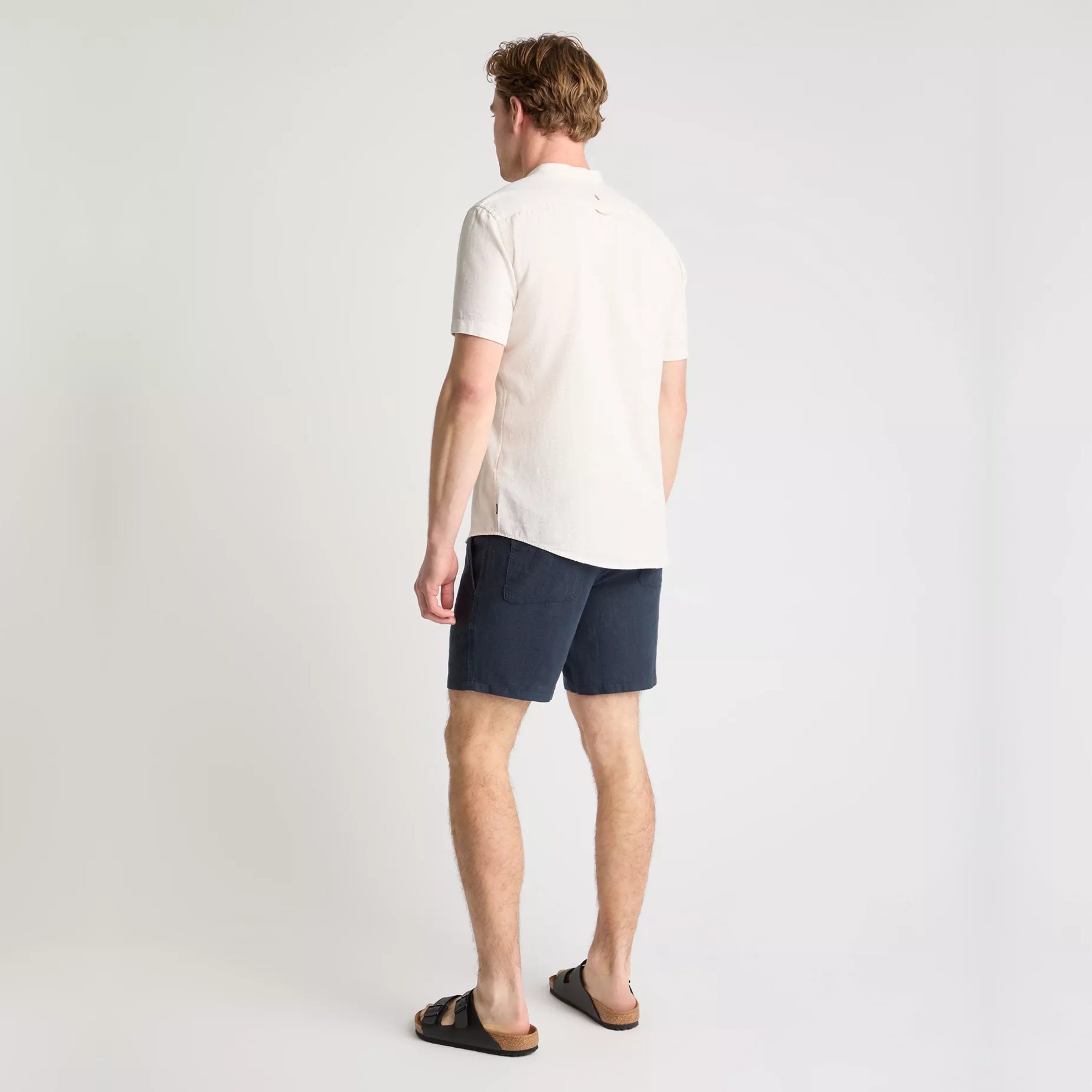 Remus Elio Relaxed Fit Linen Shorts - Navy