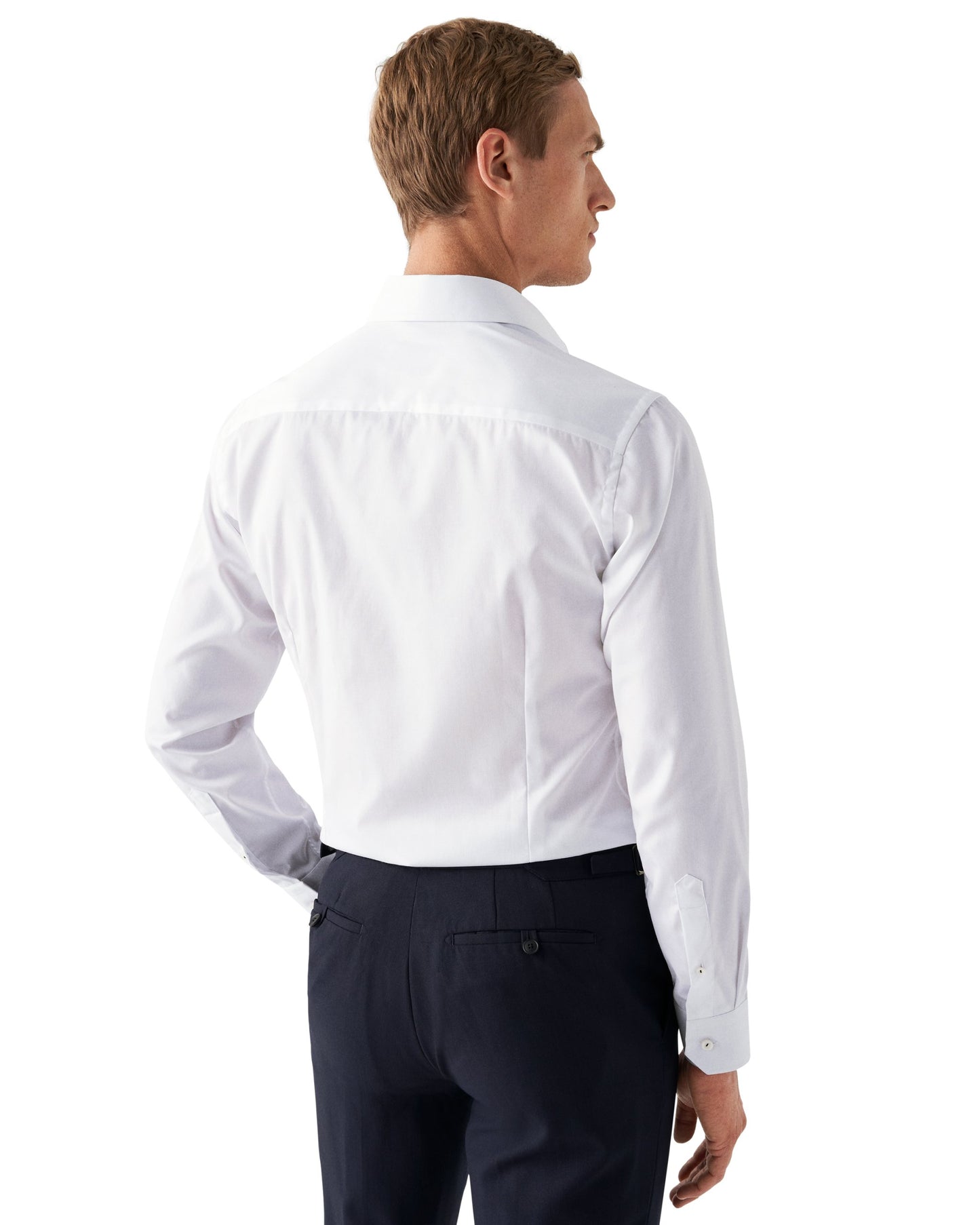 ETON Signature Twill Contemporary Fit Shirt in White with Floral Contrast Details 10001046000