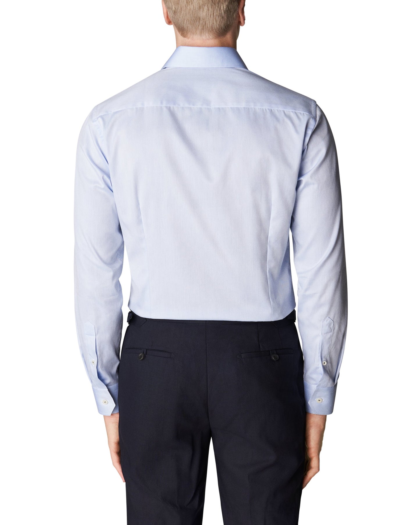 ETON Signature Twill Contemporary Fit Shirt in Light Blue with Floral Contrast Details 10001046021