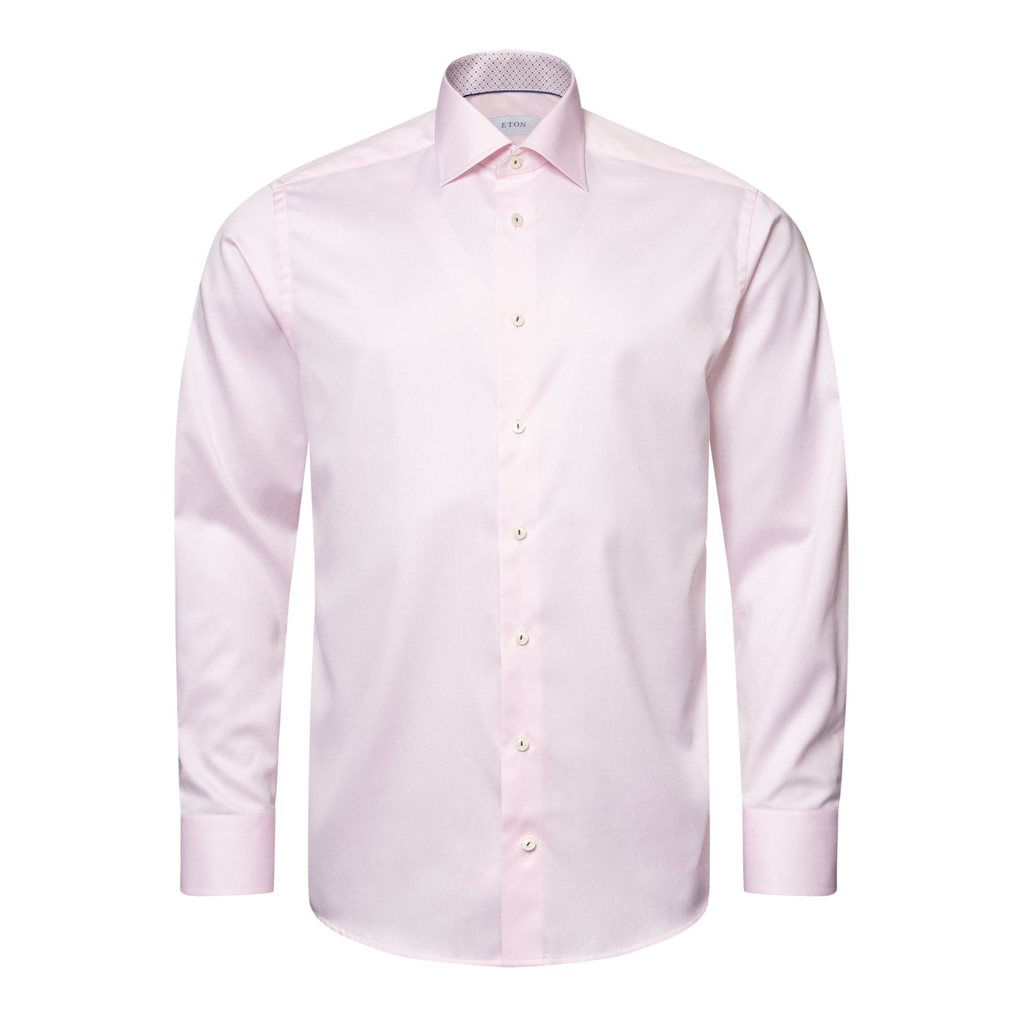 ETON Signature Twill Contemporary Fit Shirt in Pink with Floral Contrast Details 10001046080