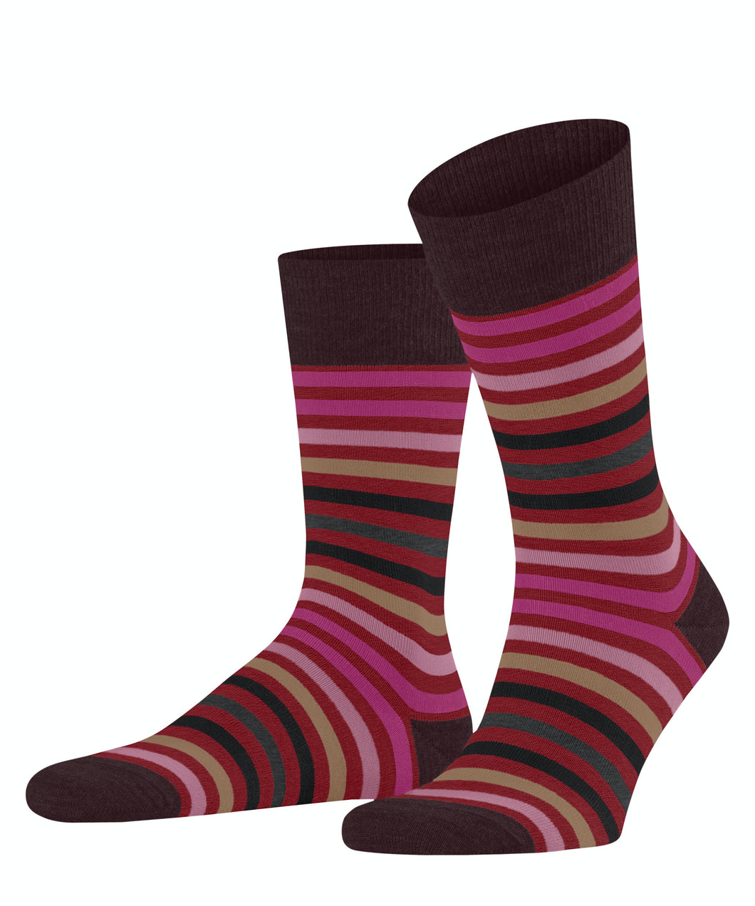 FALKE Tinted Stripe Socks in Wine-Pink