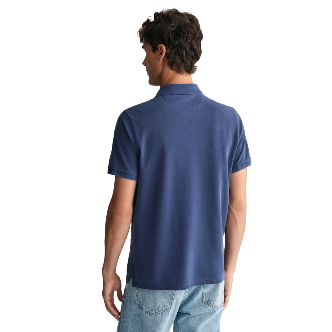 Gant Sunfaded Pique Polo Shirt - Dark Blue